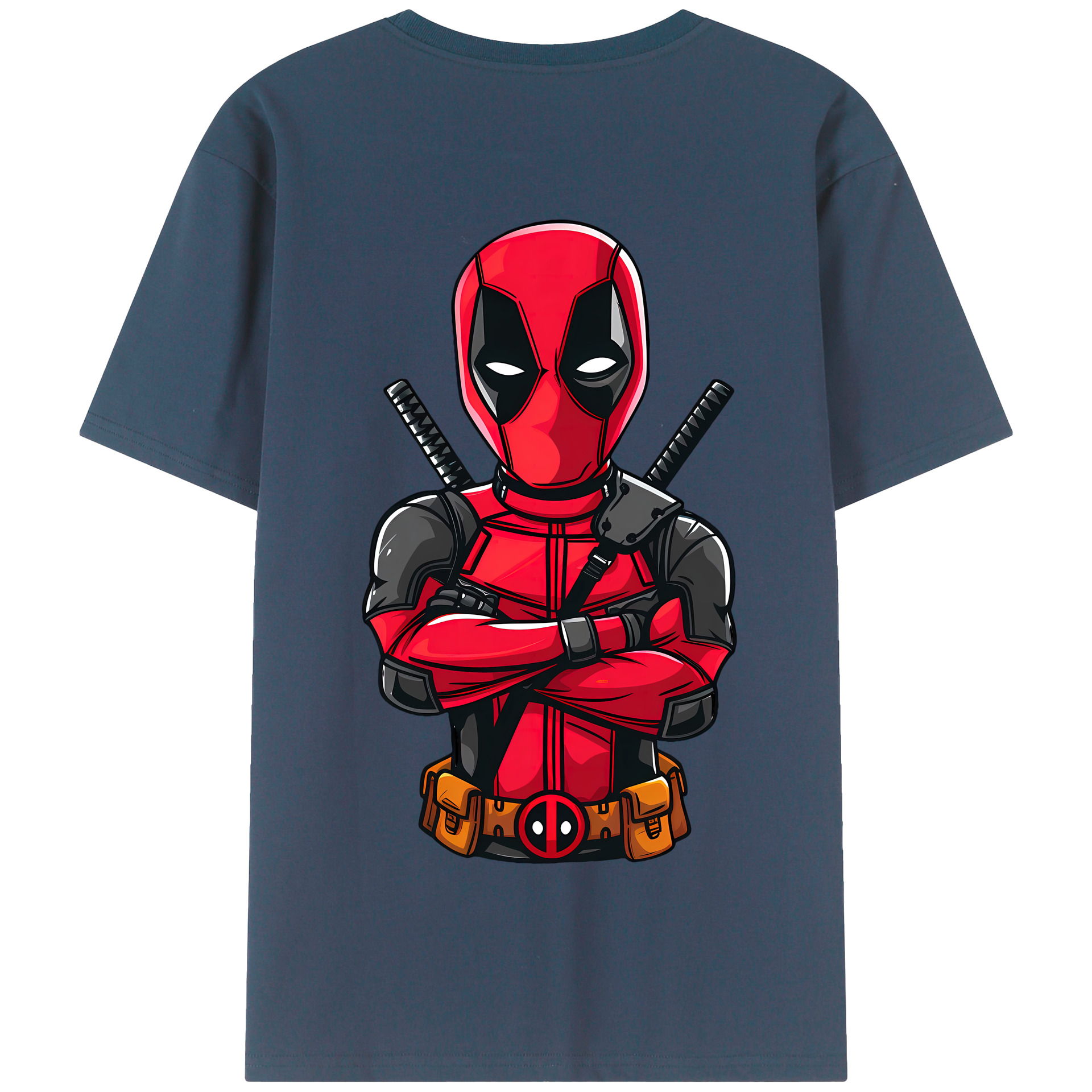 （画像用） Deadpool デッドプール 綿100％半袖Tシャツ（背面プリント）