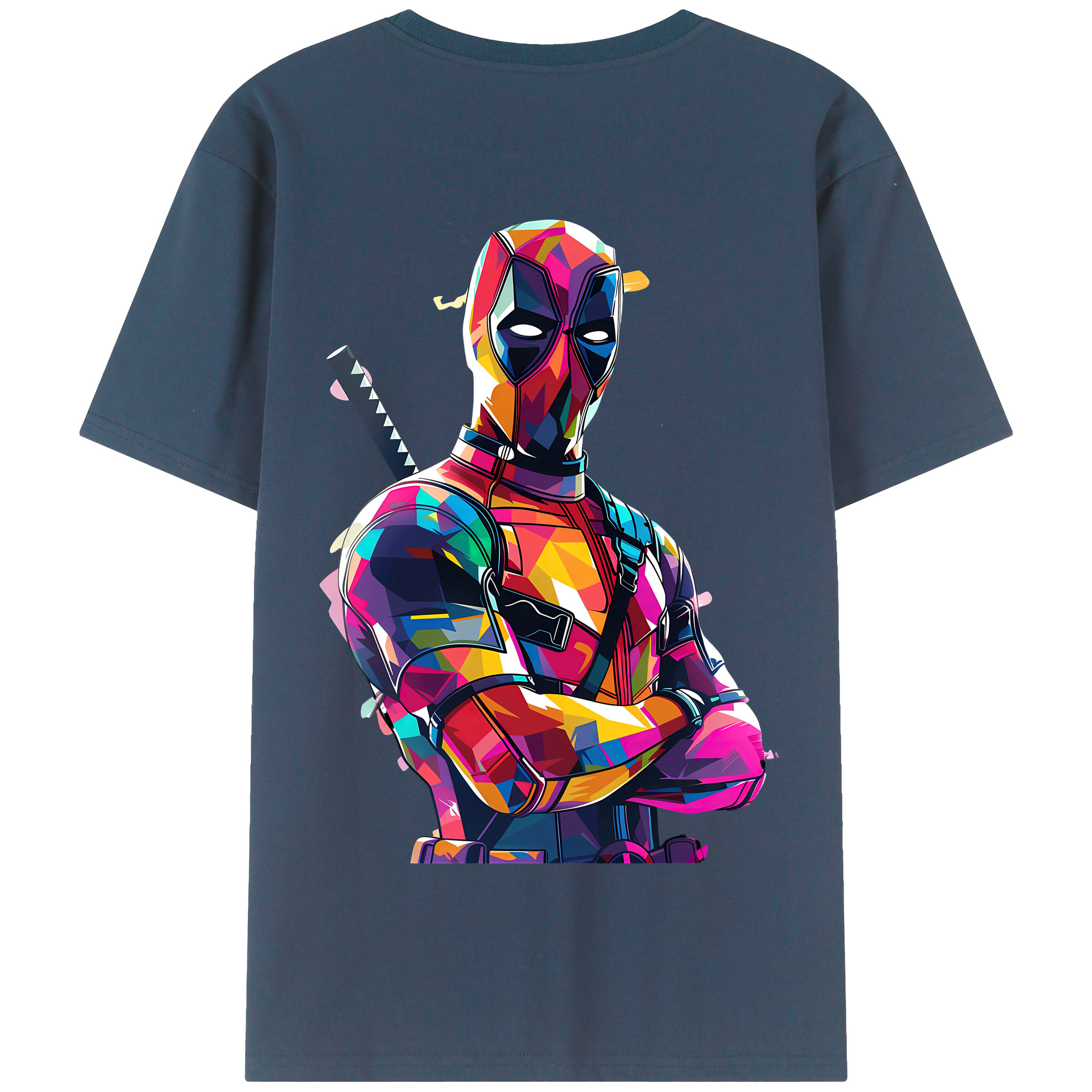 （画像用） Deadpool デッドプール 綿100％半袖Tシャツ（背面プリント）