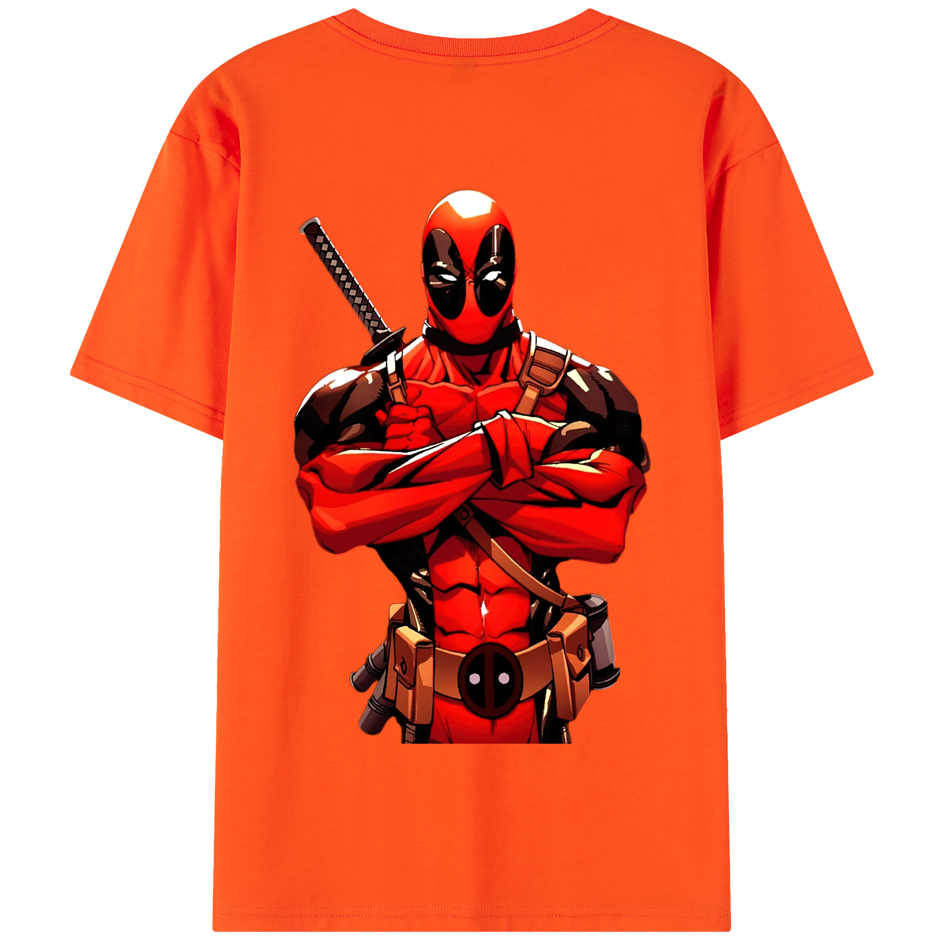 （画像用） Deadpool デッドプール 綿100％半袖Tシャツ（背面プリント）