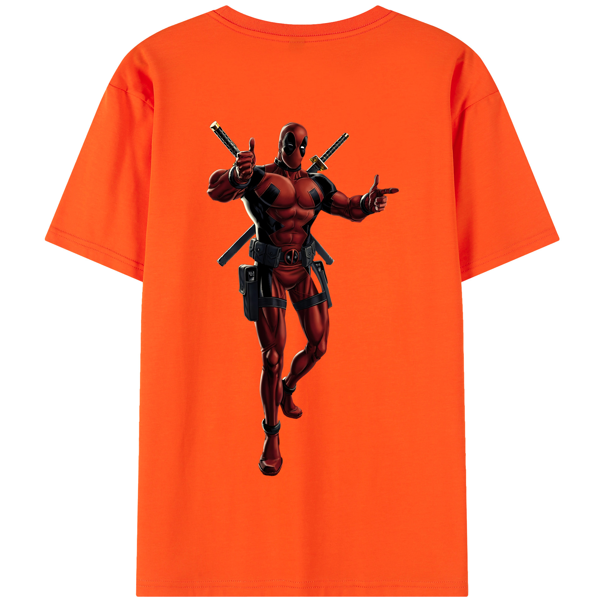（画像用） Deadpool デッドプール 綿100％半袖Tシャツ（背面プリント）