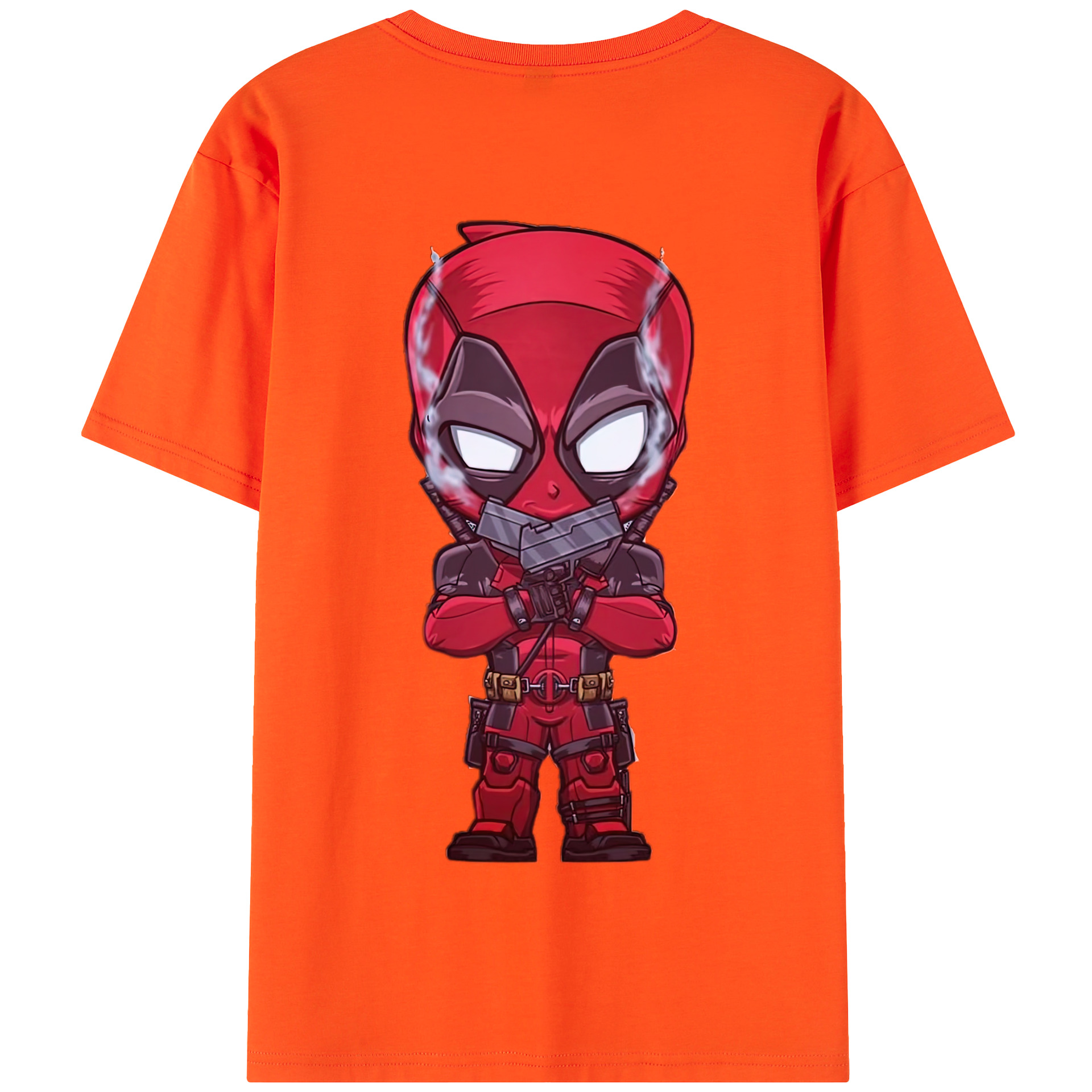 （画像用） Deadpool デッドプール 綿100％半袖Tシャツ（背面プリント）