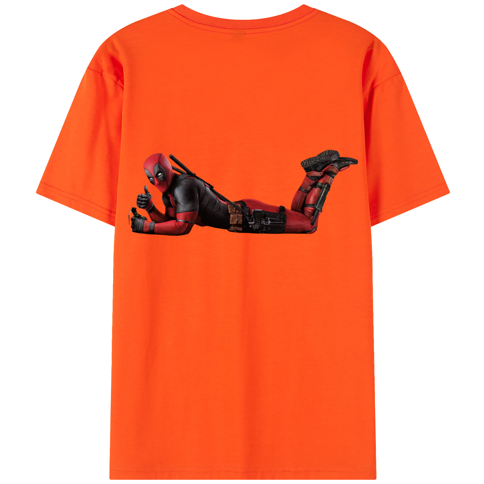 （画像用） Deadpool デッドプール 綿100％半袖Tシャツ（背面プリント）