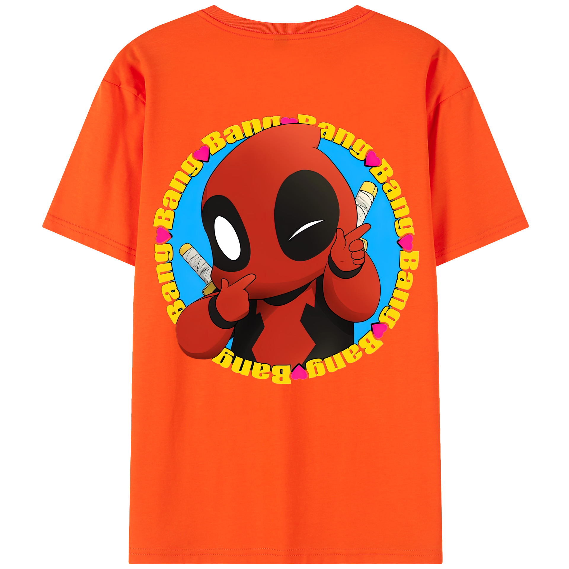 （画像用） Deadpool デッドプール 綿100％半袖Tシャツ（背面プリント）