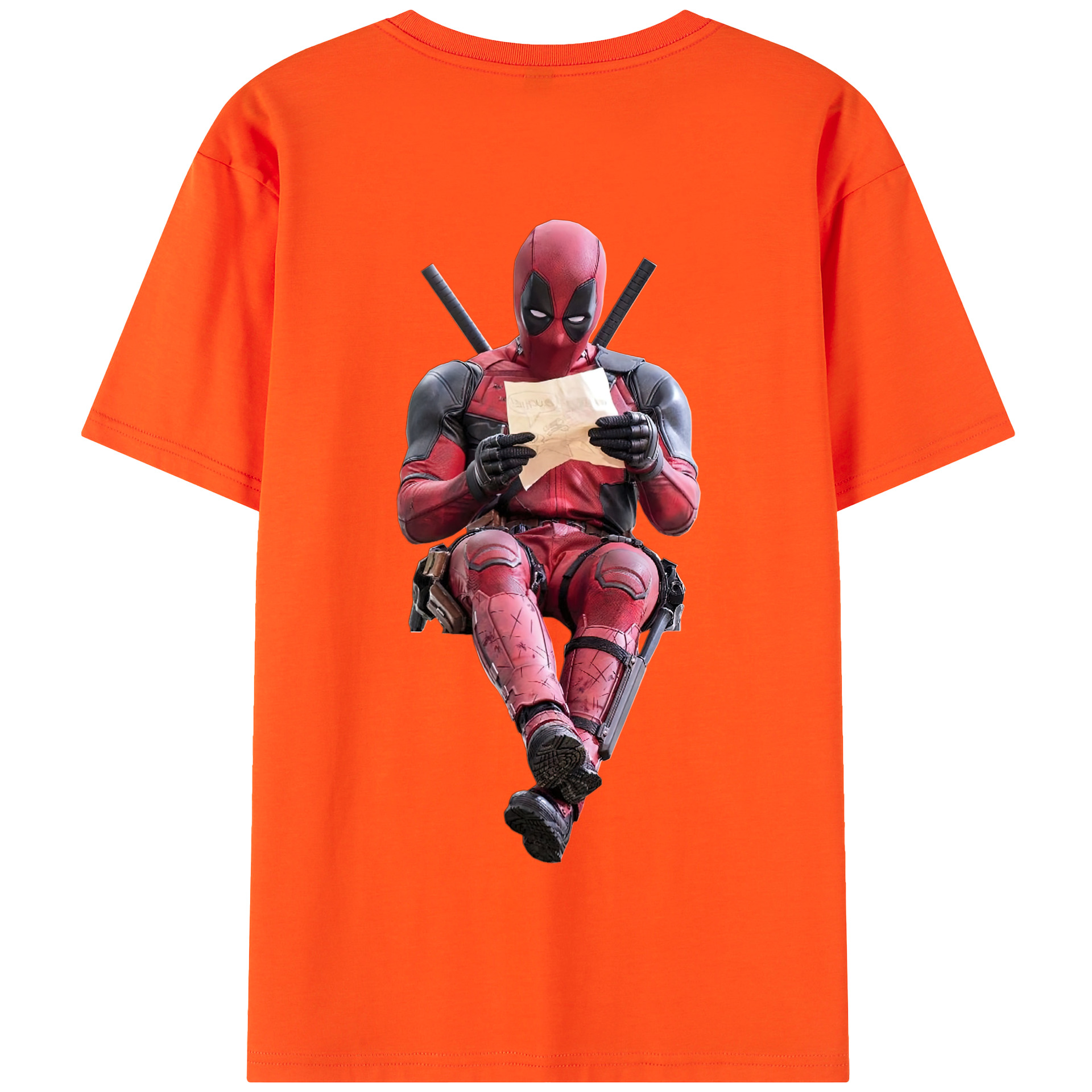（画像用） Deadpool デッドプール 綿100％半袖Tシャツ（背面プリント）