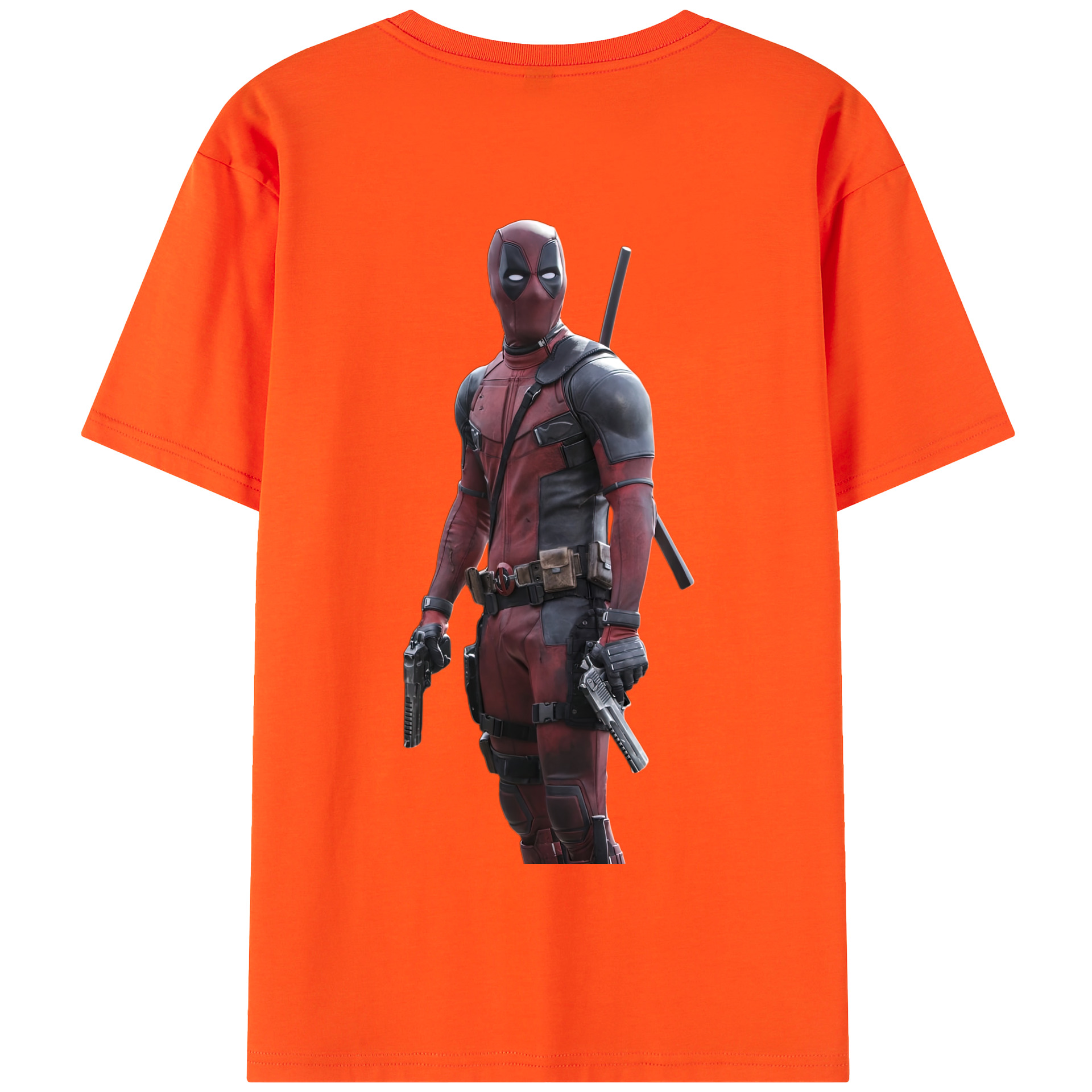 （画像用） Deadpool デッドプール 綿100％半袖Tシャツ（背面プリント）