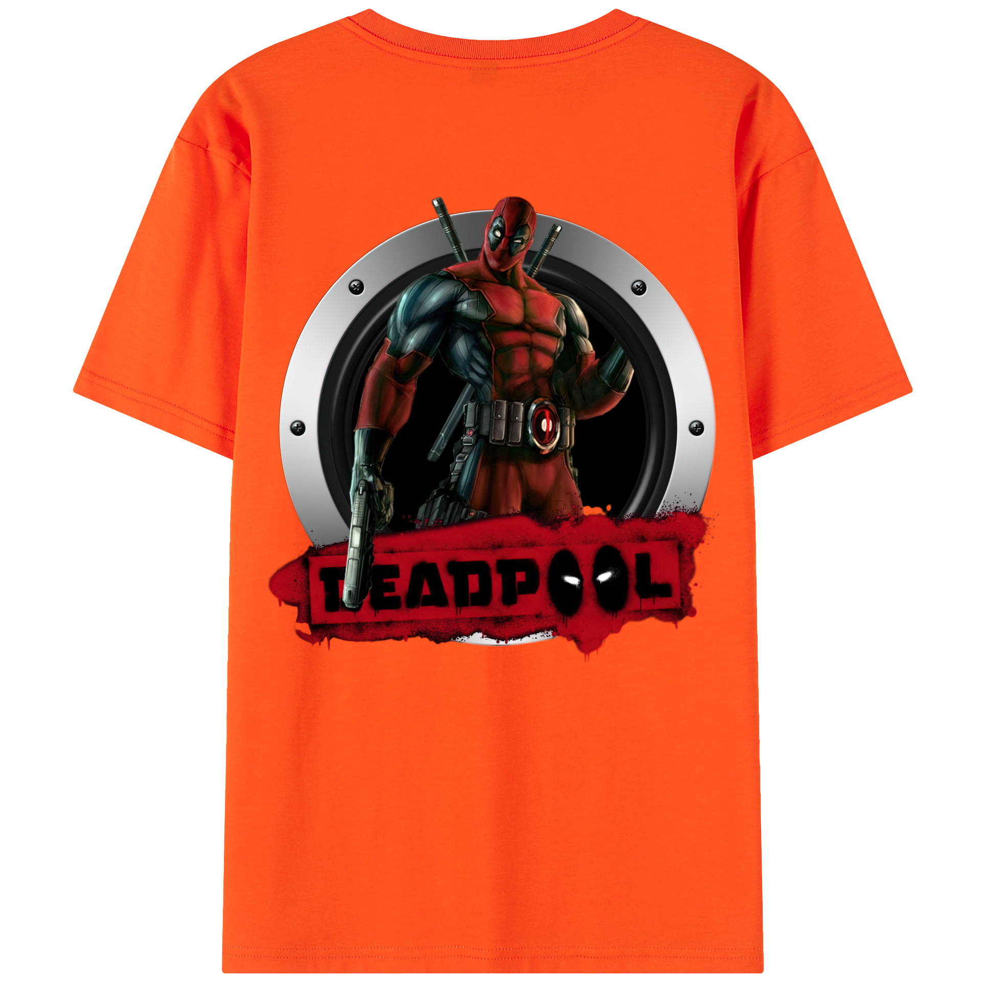 （画像用） Deadpool デッドプール 綿100％半袖Tシャツ（背面プリント）