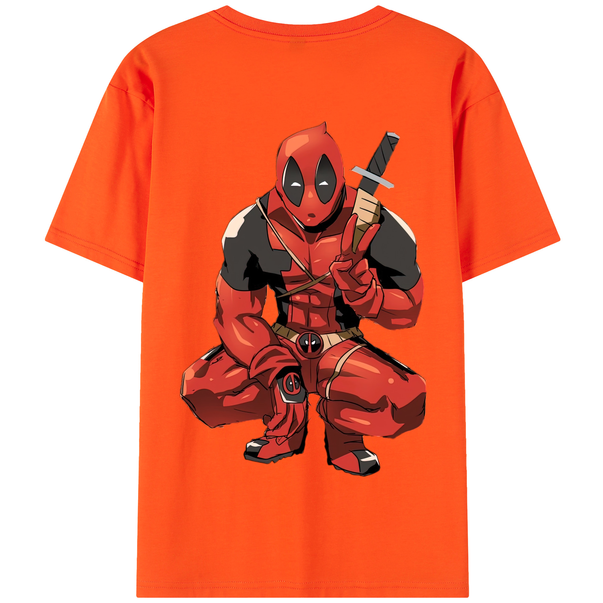 （画像用） Deadpool デッドプール 綿100％半袖Tシャツ（背面プリント）