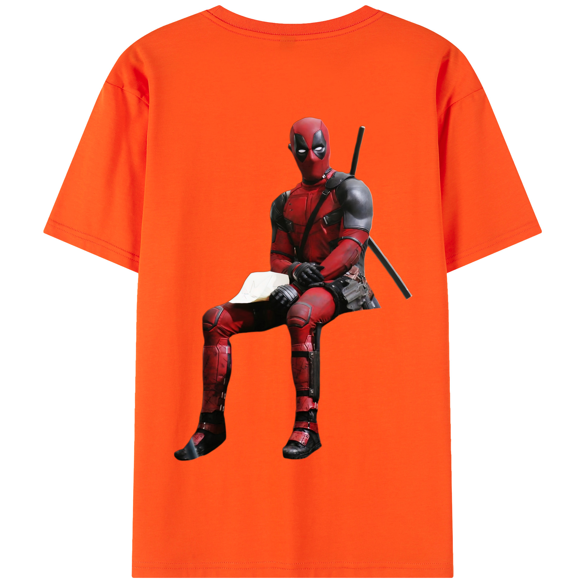 （画像用） Deadpool デッドプール 綿100％半袖Tシャツ（背面プリント）