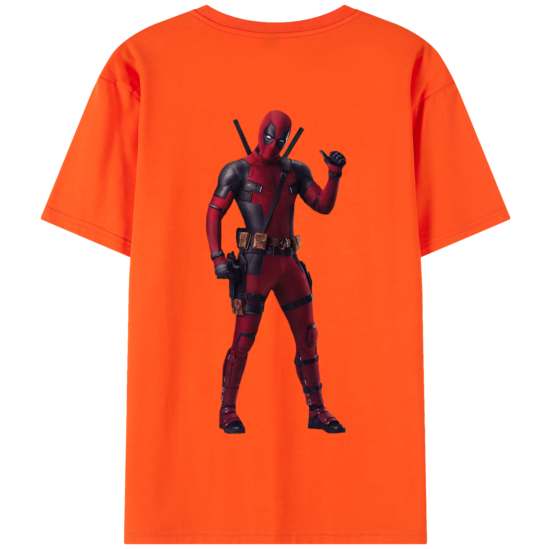 （画像用） Deadpool デッドプール 綿100％半袖Tシャツ（背面プリント）