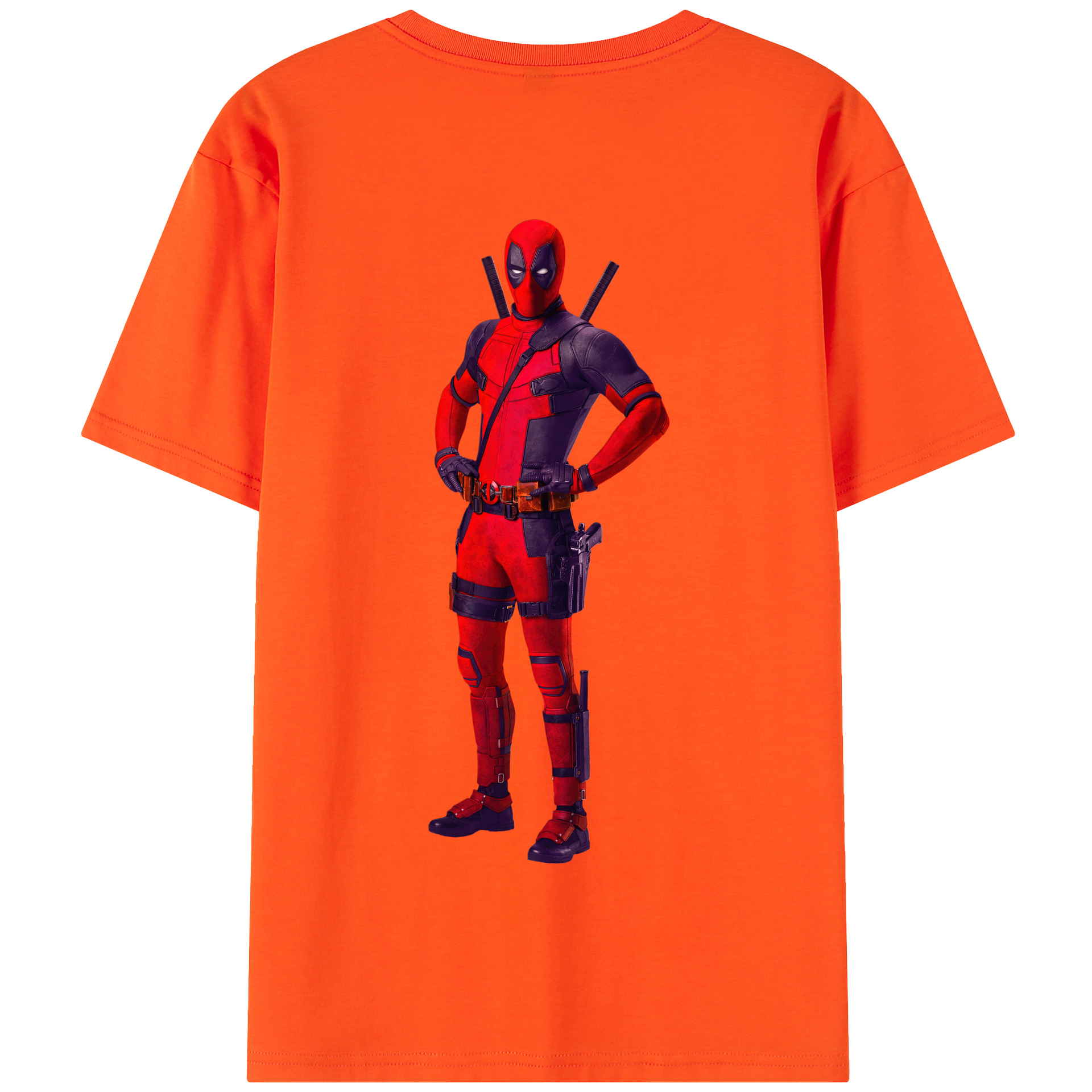 （画像用） Deadpool デッドプール 綿100％半袖Tシャツ（背面プリント）