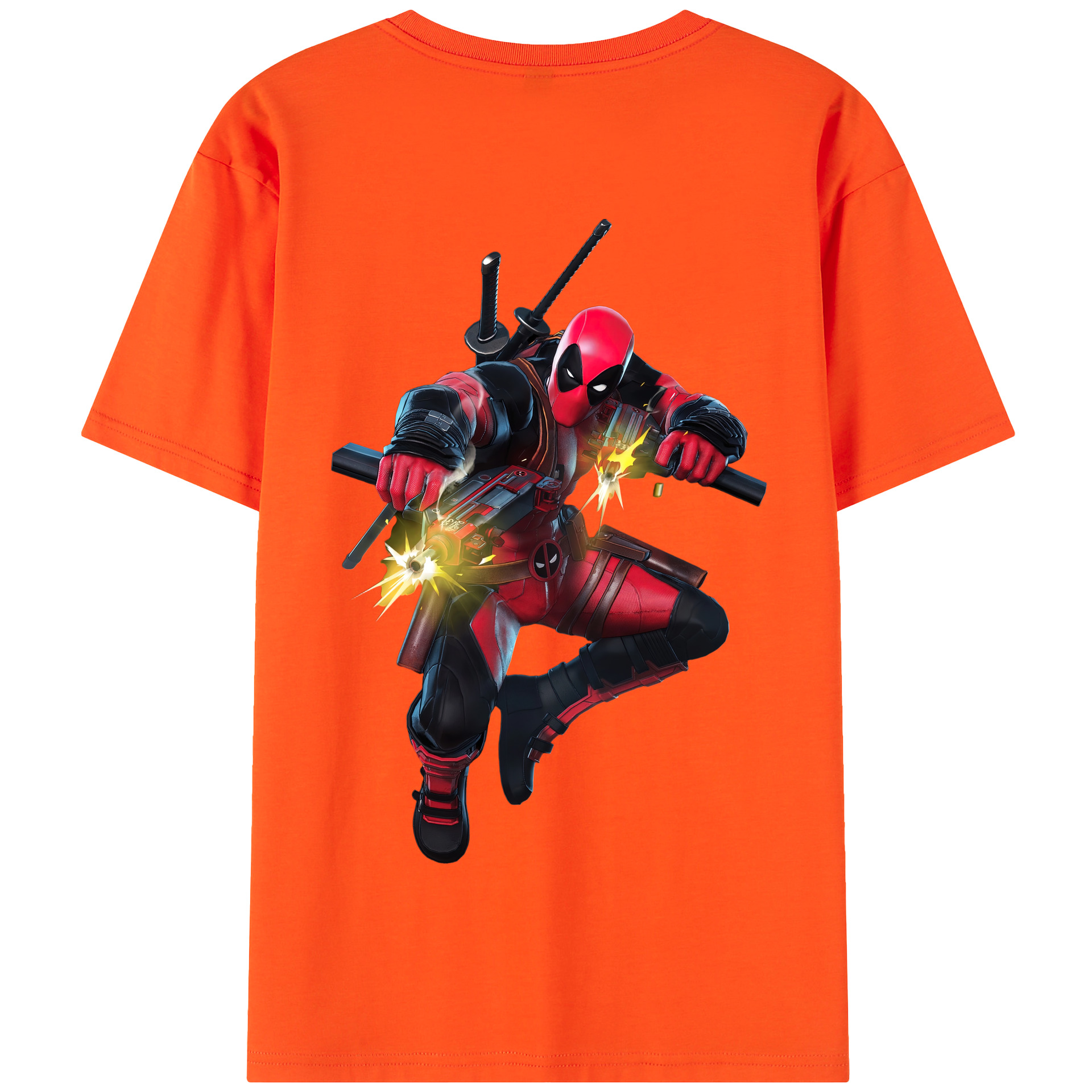 （画像用） Deadpool デッドプール 綿100％半袖Tシャツ（背面プリント）