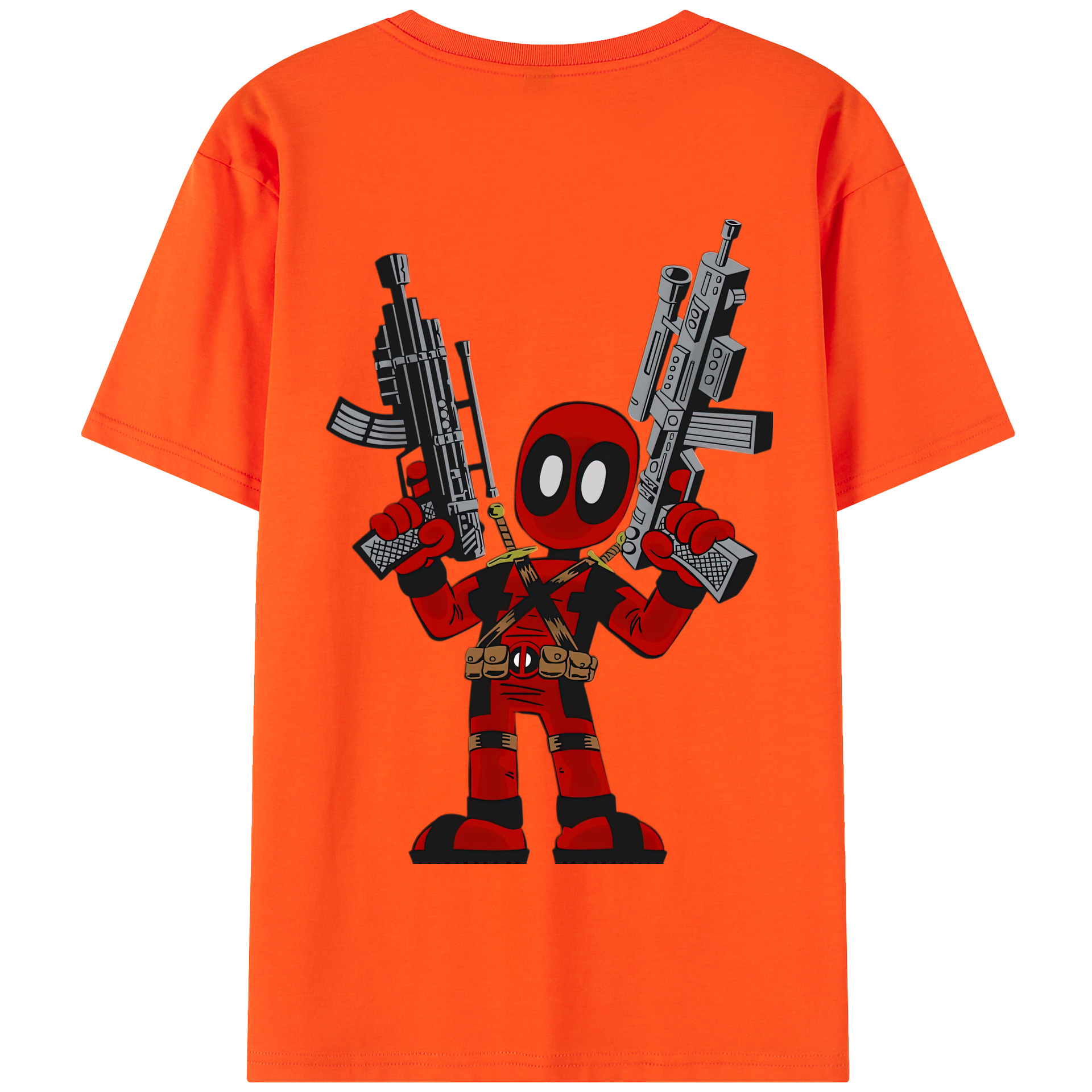 （画像用） Deadpool デッドプール 綿100％半袖Tシャツ（背面プリント）