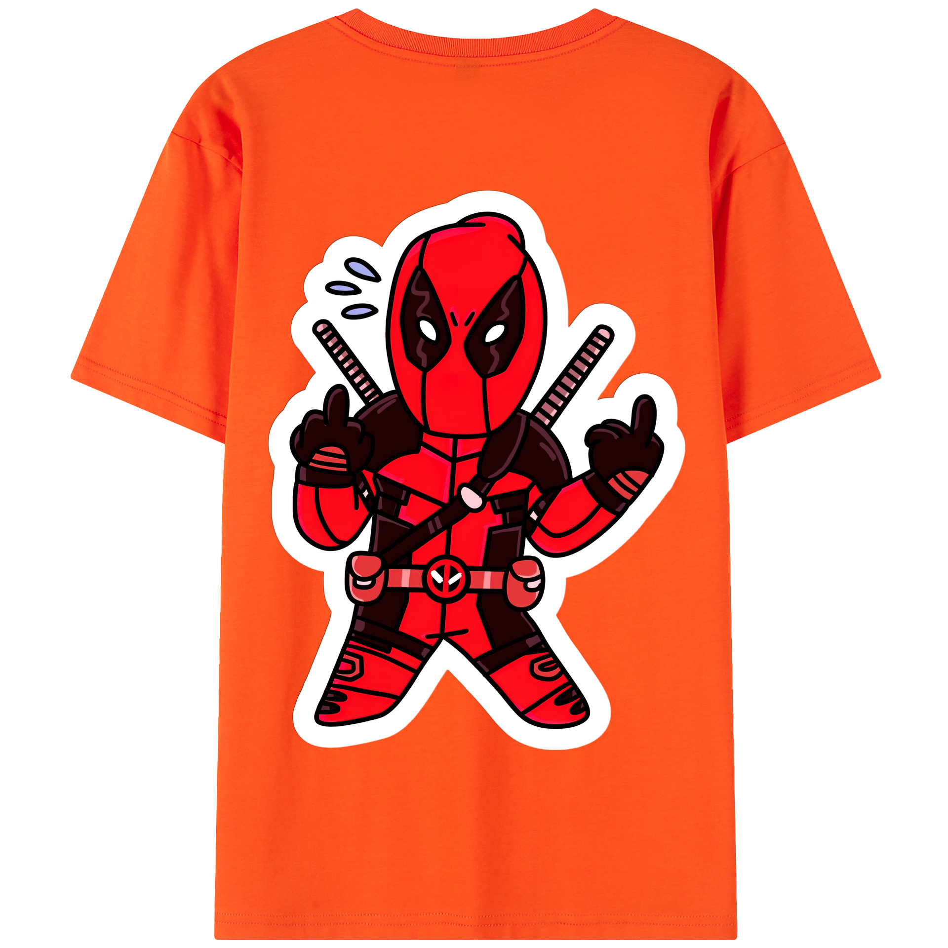 （画像用） Deadpool デッドプール 綿100％半袖Tシャツ（背面プリント）