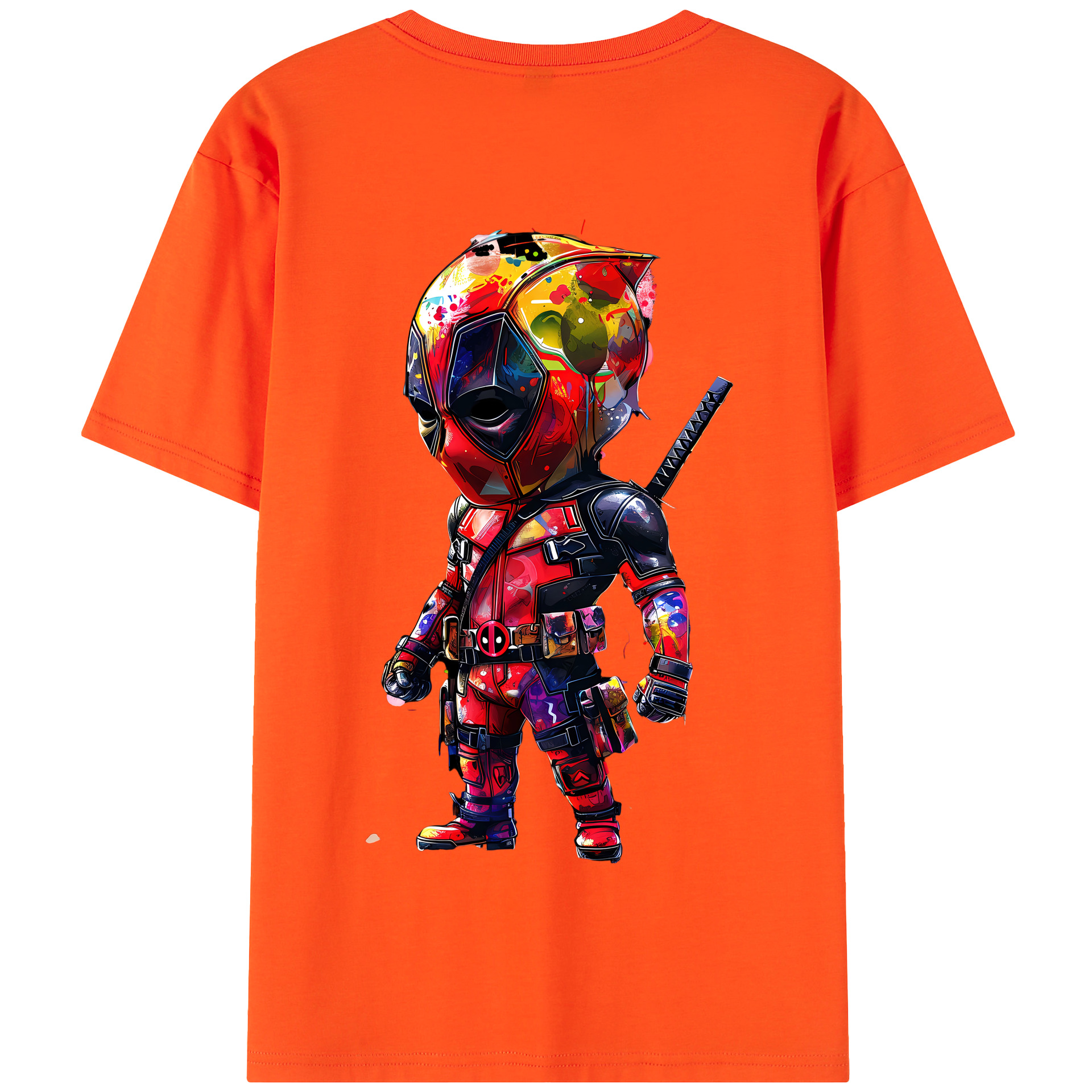 （画像用） Deadpool デッドプール 綿100％半袖Tシャツ（背面プリント）