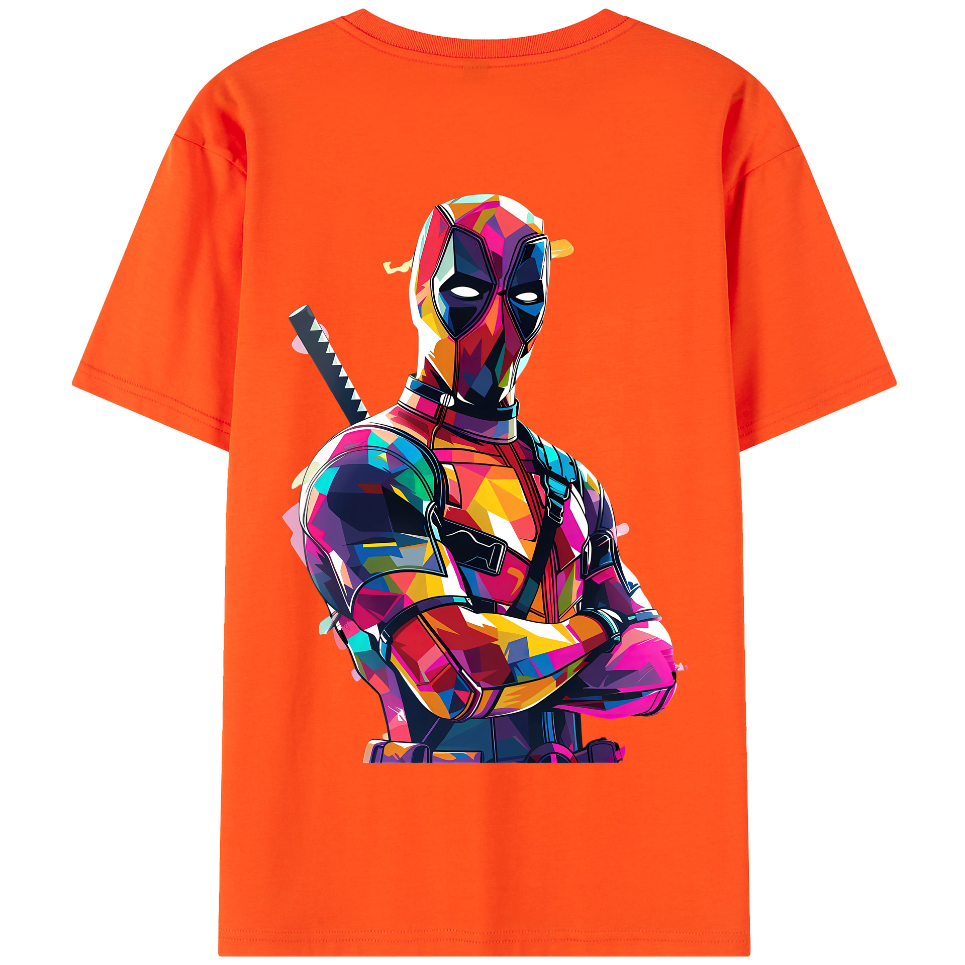 （画像用） Deadpool デッドプール 綿100％半袖Tシャツ（背面プリント）