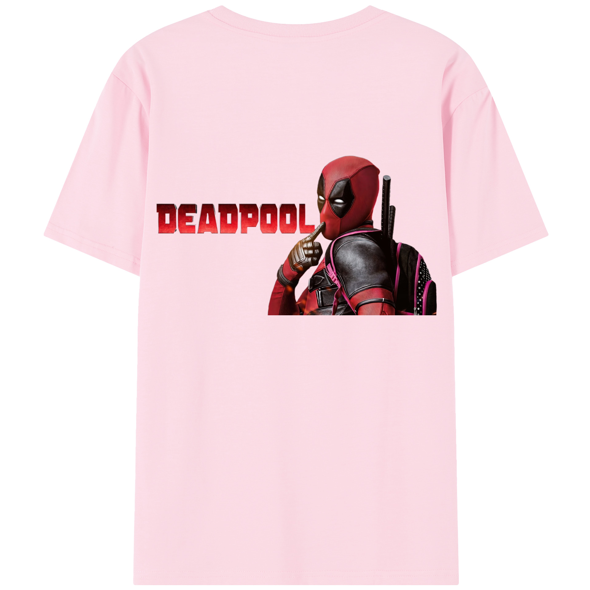 （画像用） Deadpool デッドプール 綿100％半袖Tシャツ（背面プリント）