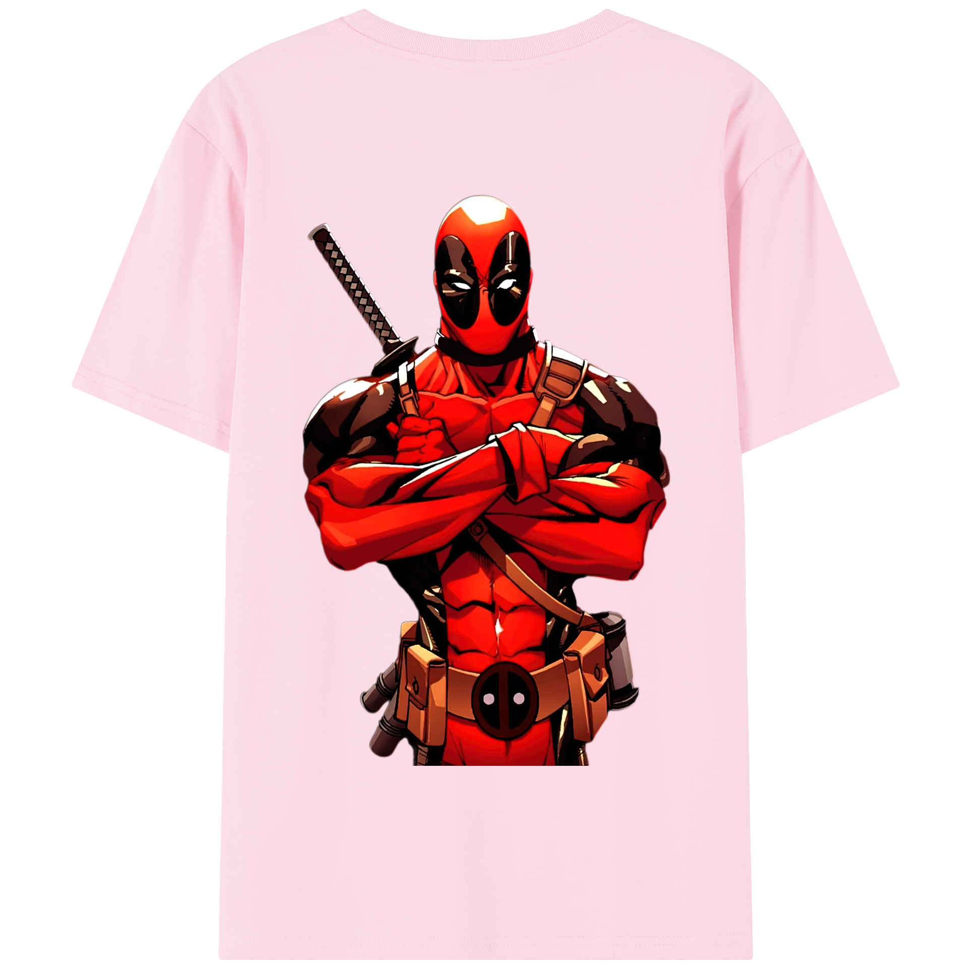 （画像用） Deadpool デッドプール 綿100％半袖Tシャツ（背面プリント）