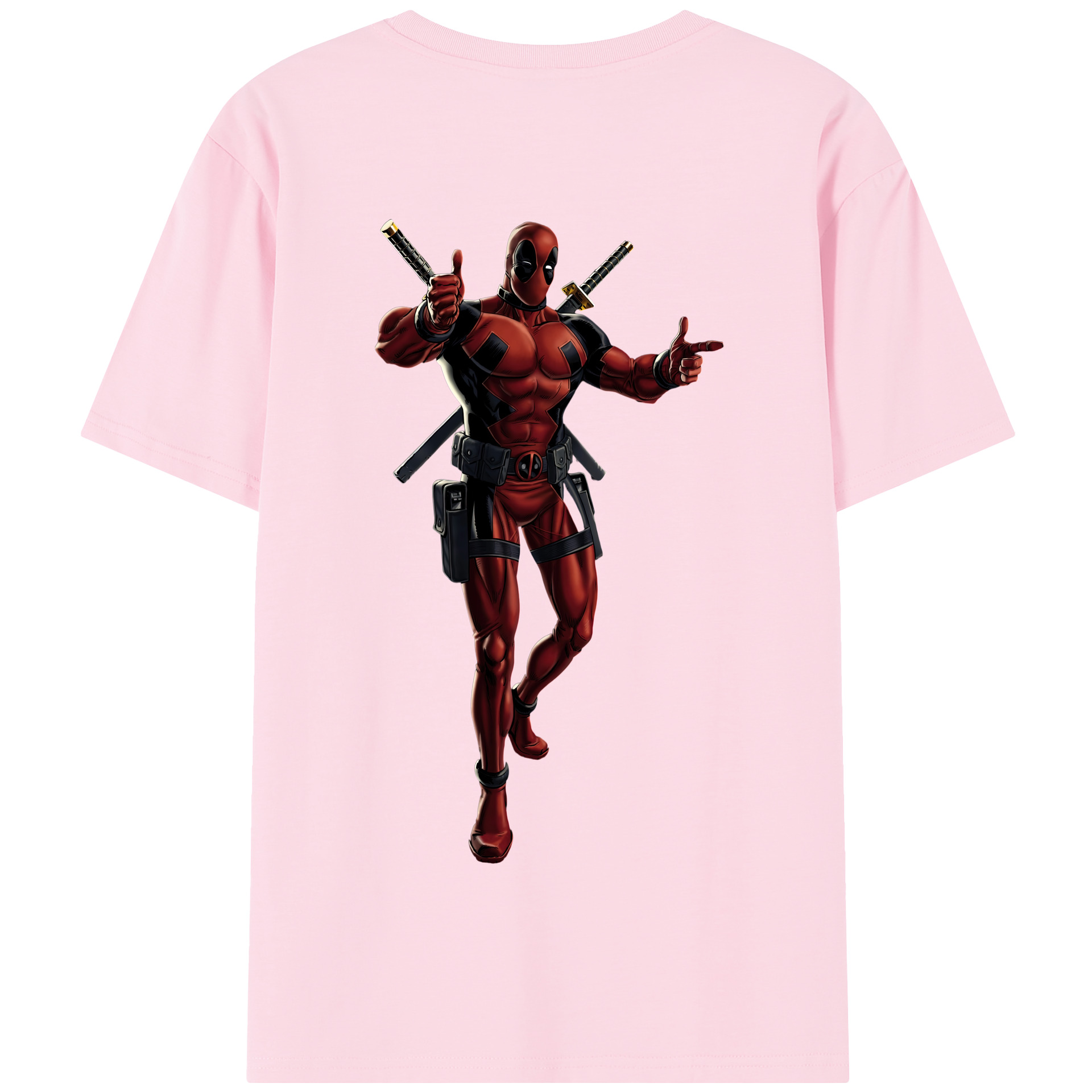 （画像用） Deadpool デッドプール 綿100％半袖Tシャツ（背面プリント）