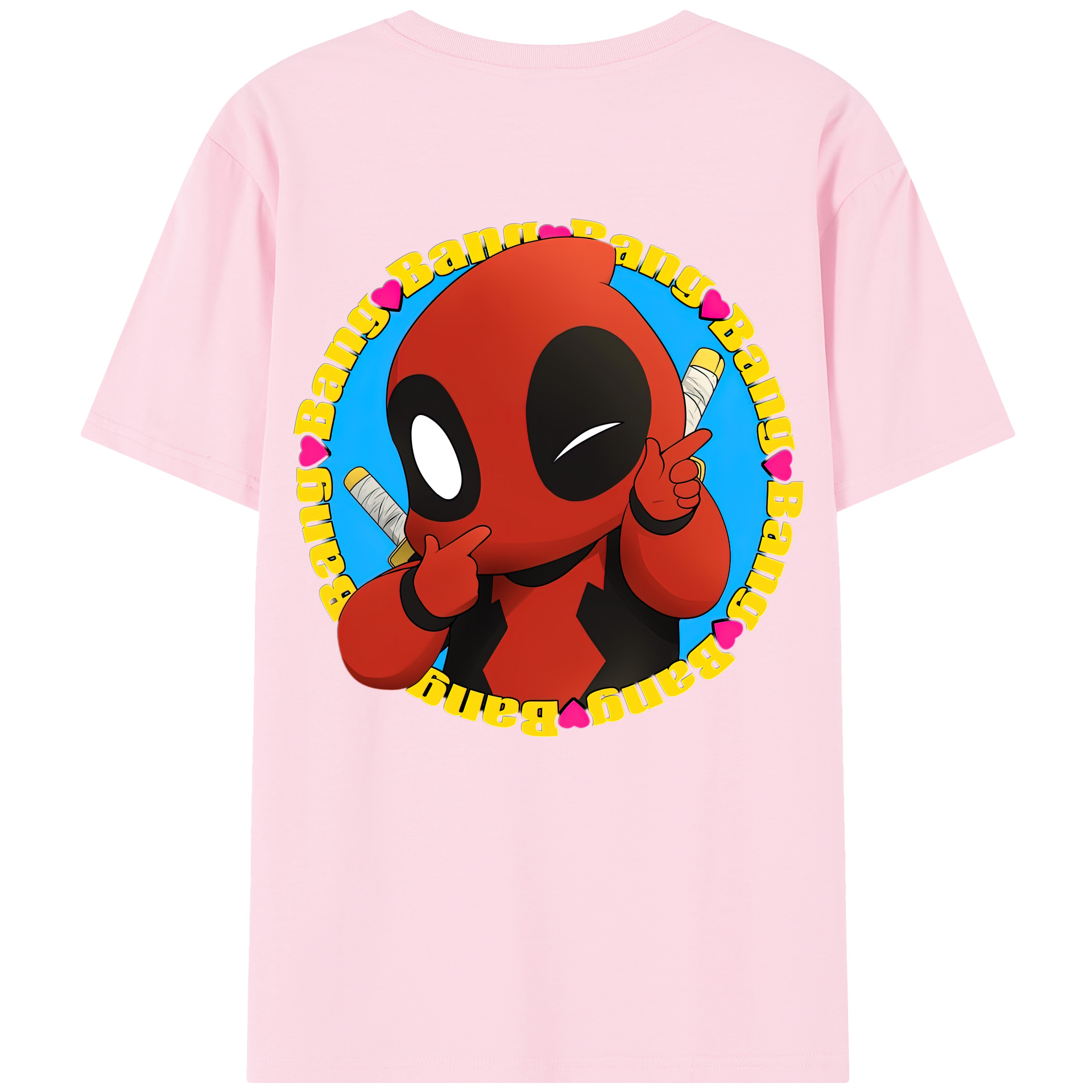 （画像用） Deadpool デッドプール 綿100％半袖Tシャツ（背面プリント）