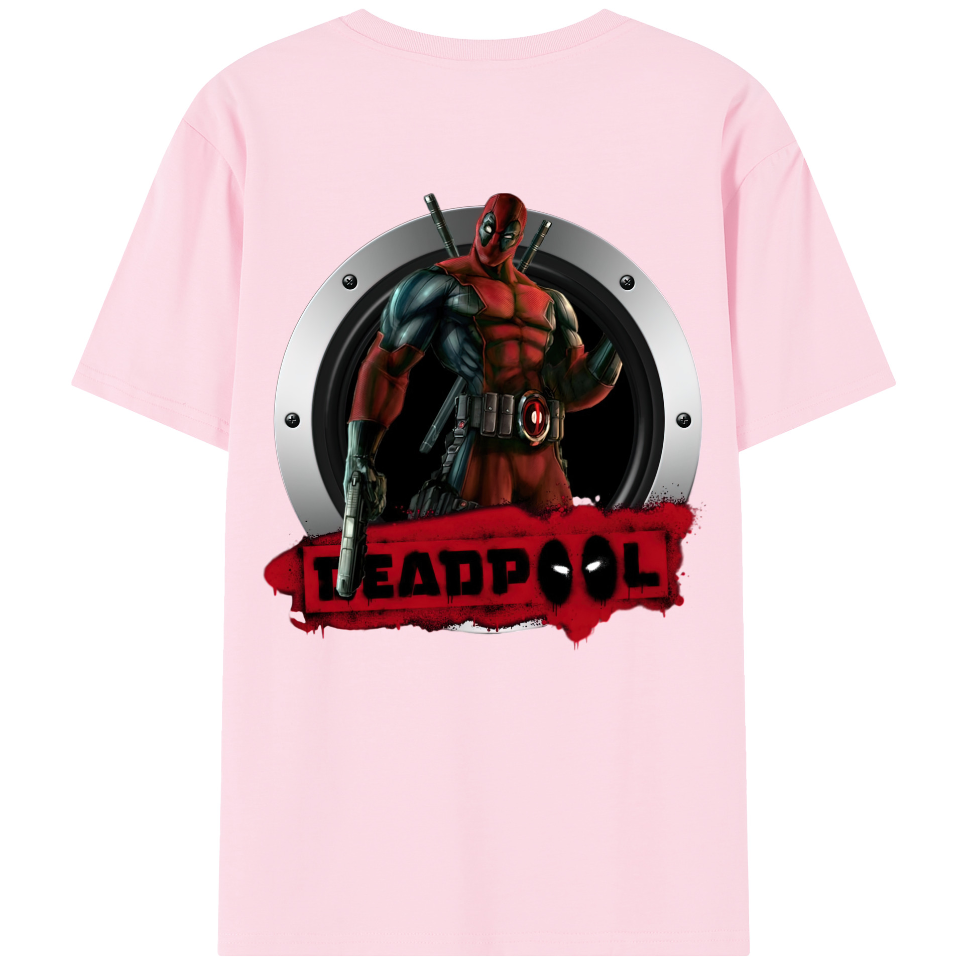 （画像用） Deadpool デッドプール 綿100％半袖Tシャツ（背面プリント）