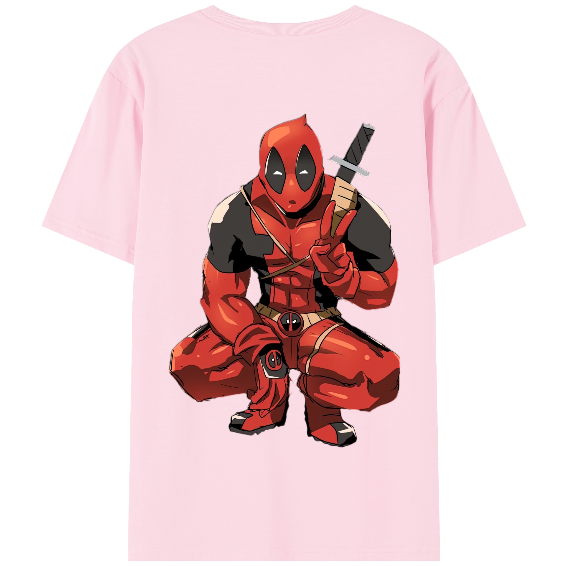 （画像用） Deadpool デッドプール 綿100％半袖Tシャツ（背面プリント）