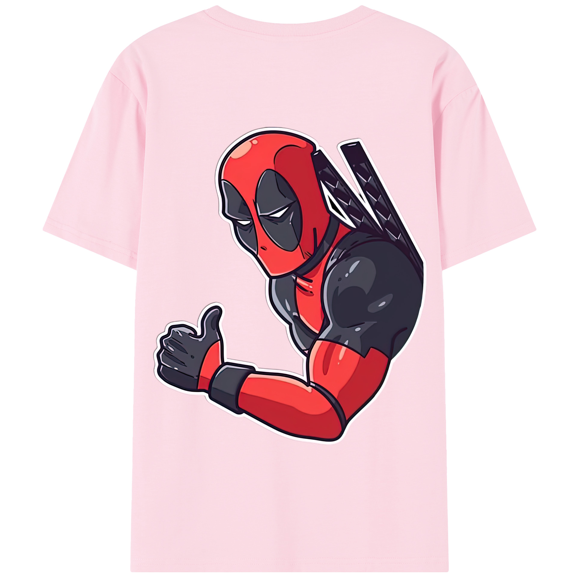 （画像用） Deadpool デッドプール 綿100％半袖Tシャツ（背面プリント）