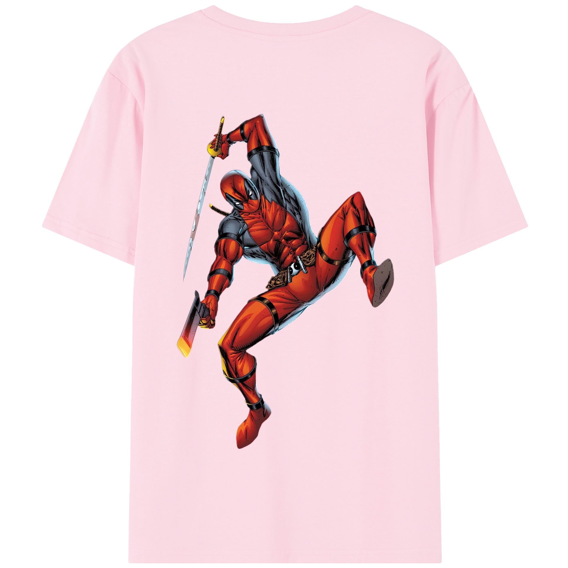 （画像用） Deadpool デッドプール 綿100％半袖Tシャツ（背面プリント）