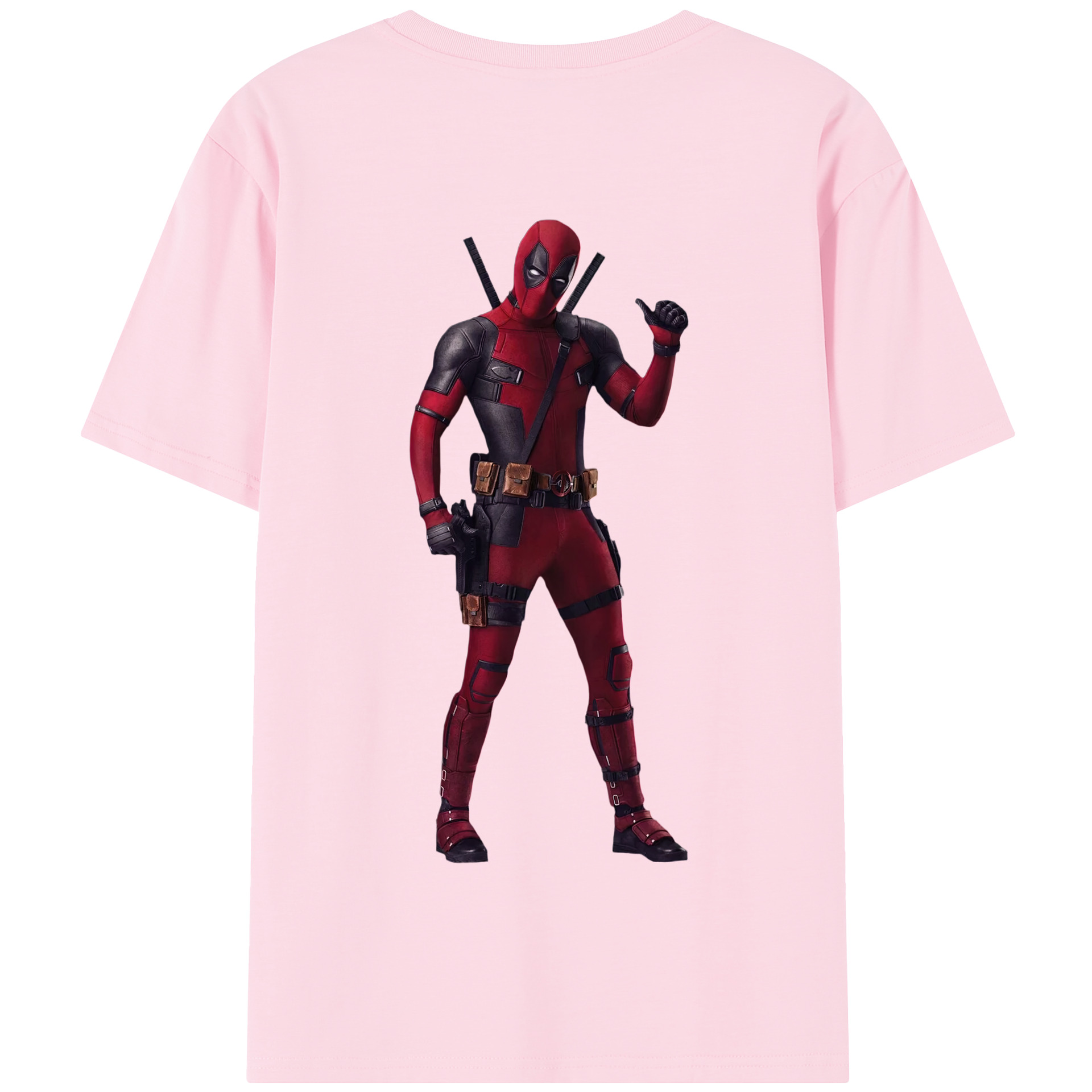 （画像用） Deadpool デッドプール 綿100％半袖Tシャツ（背面プリント）
