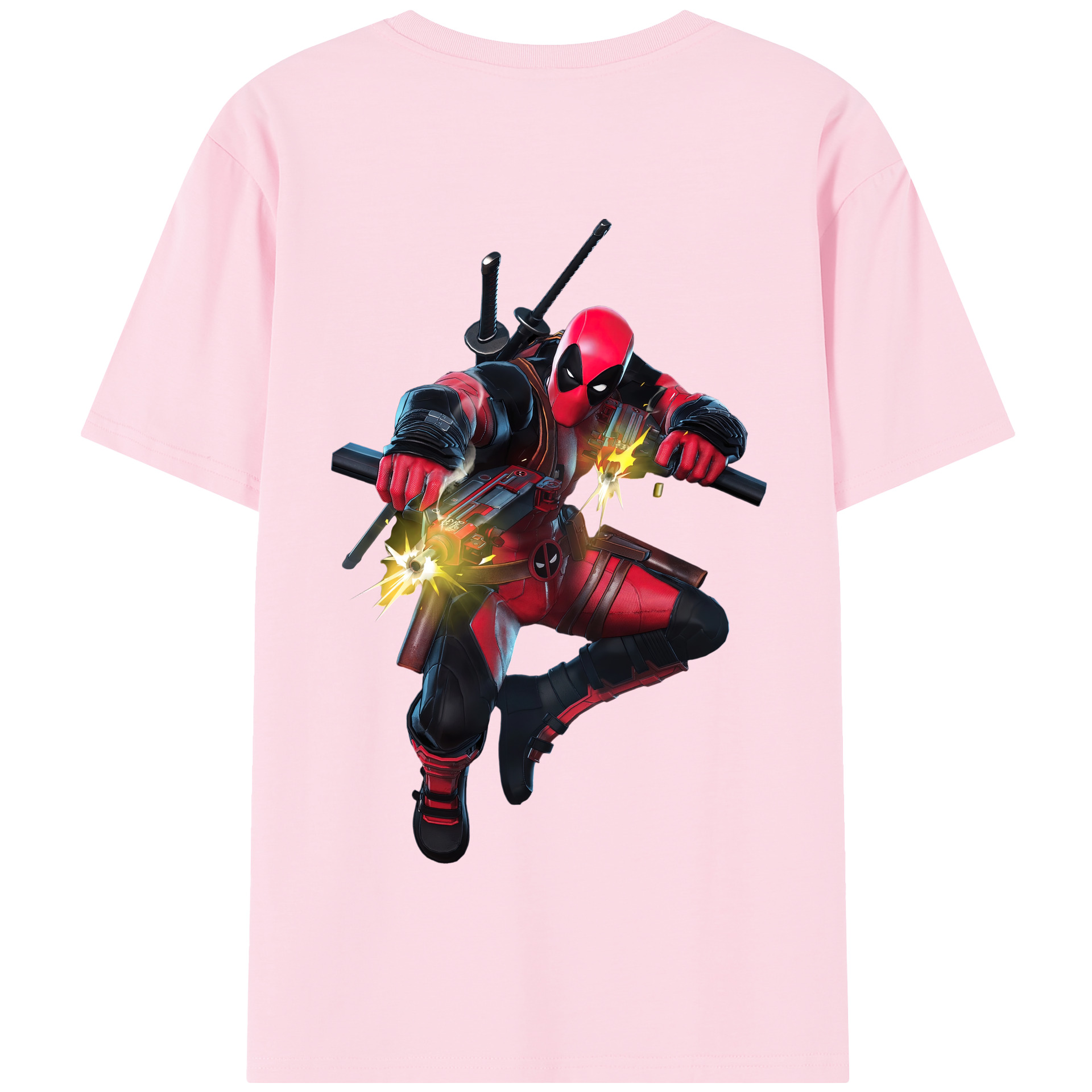 （画像用） Deadpool デッドプール 綿100％半袖Tシャツ（背面プリント）