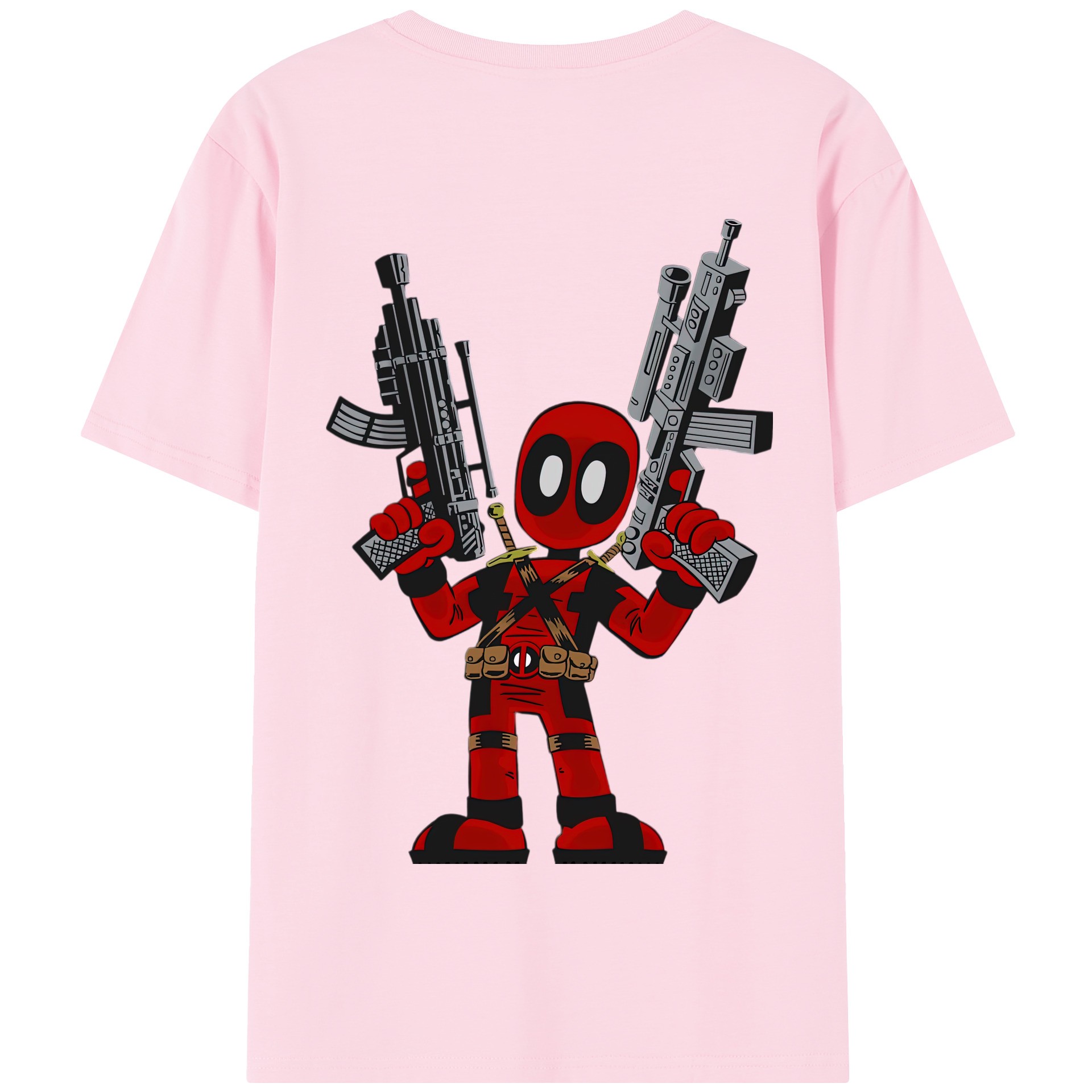（画像用） Deadpool デッドプール 綿100％半袖Tシャツ（背面プリント）