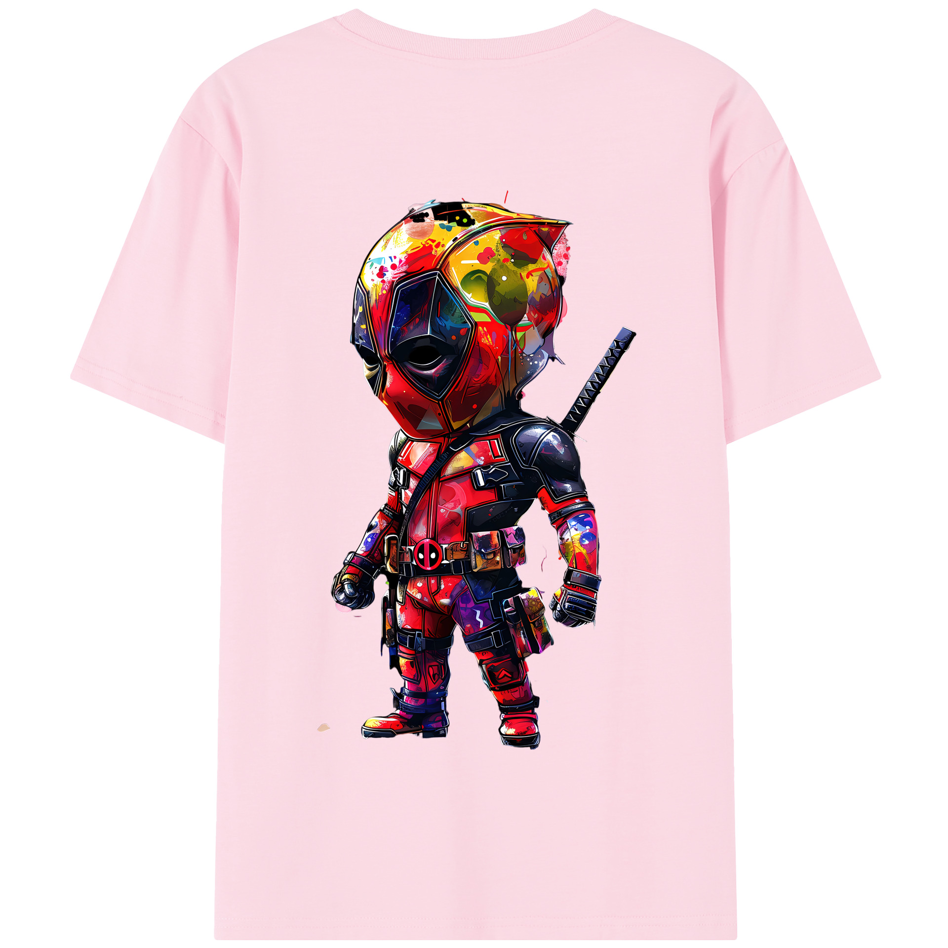 （画像用） Deadpool デッドプール 綿100％半袖Tシャツ（背面プリント）