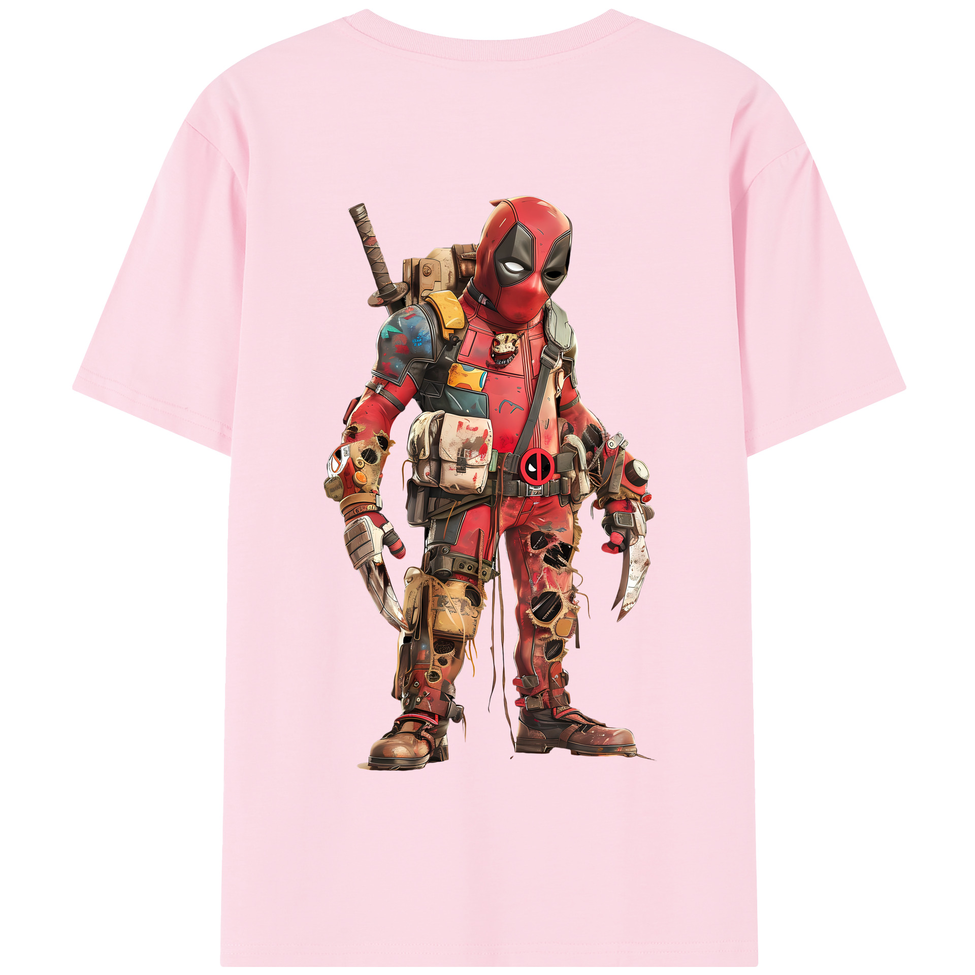 （画像用） Deadpool デッドプール 綿100％半袖Tシャツ（背面プリント）