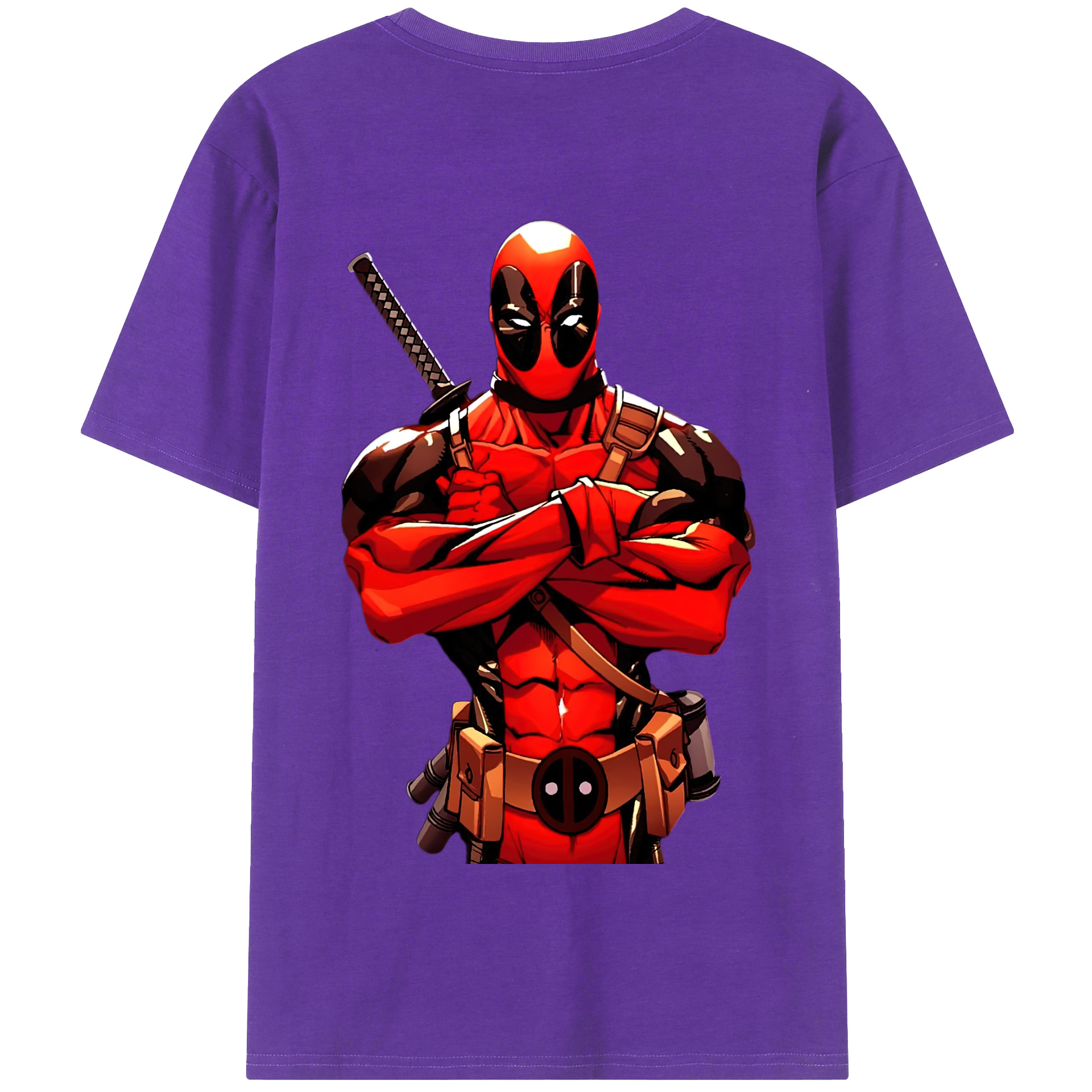 （画像用） Deadpool デッドプール 綿100％半袖Tシャツ（背面プリント）