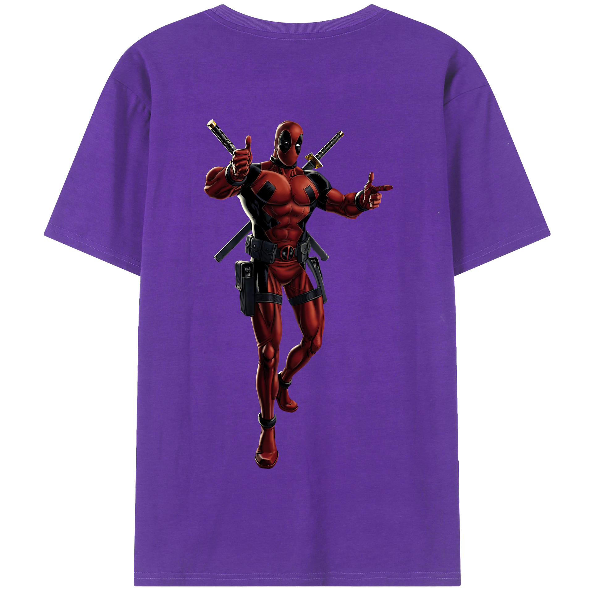 （画像用） Deadpool デッドプール 綿100％半袖Tシャツ（背面プリント）
