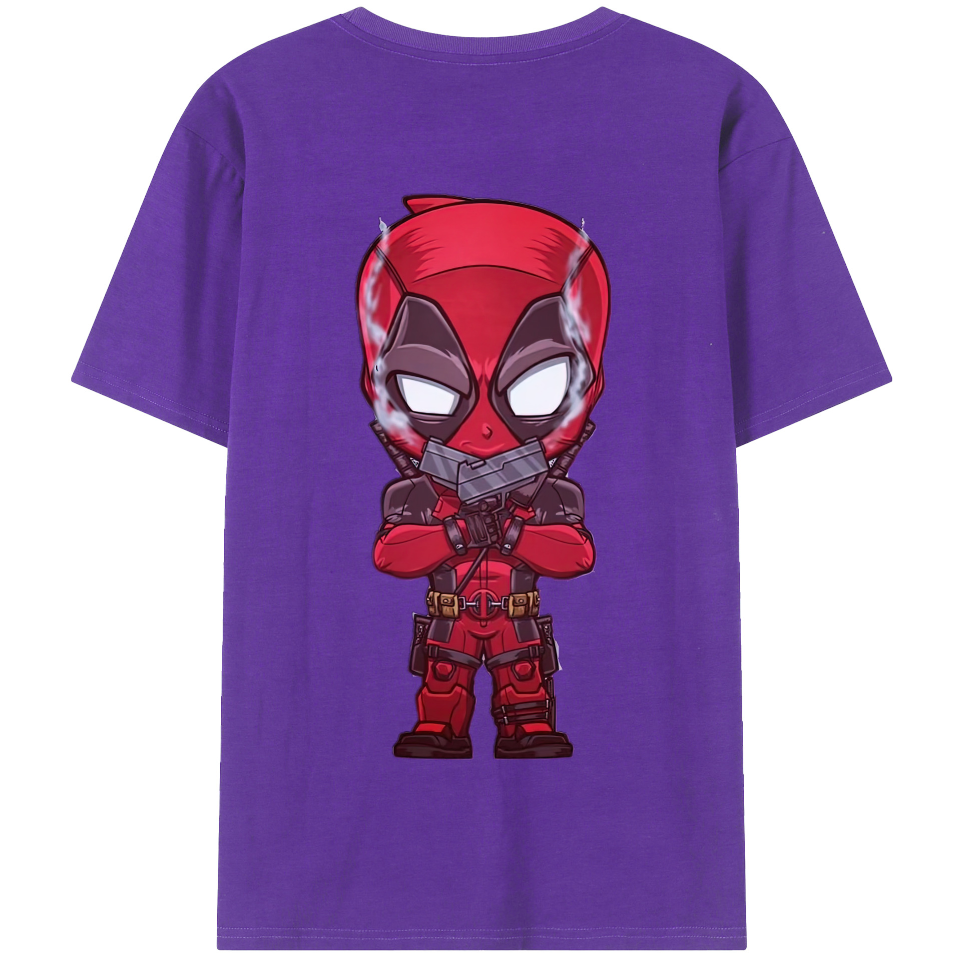 （画像用） Deadpool デッドプール 綿100％半袖Tシャツ（背面プリント）