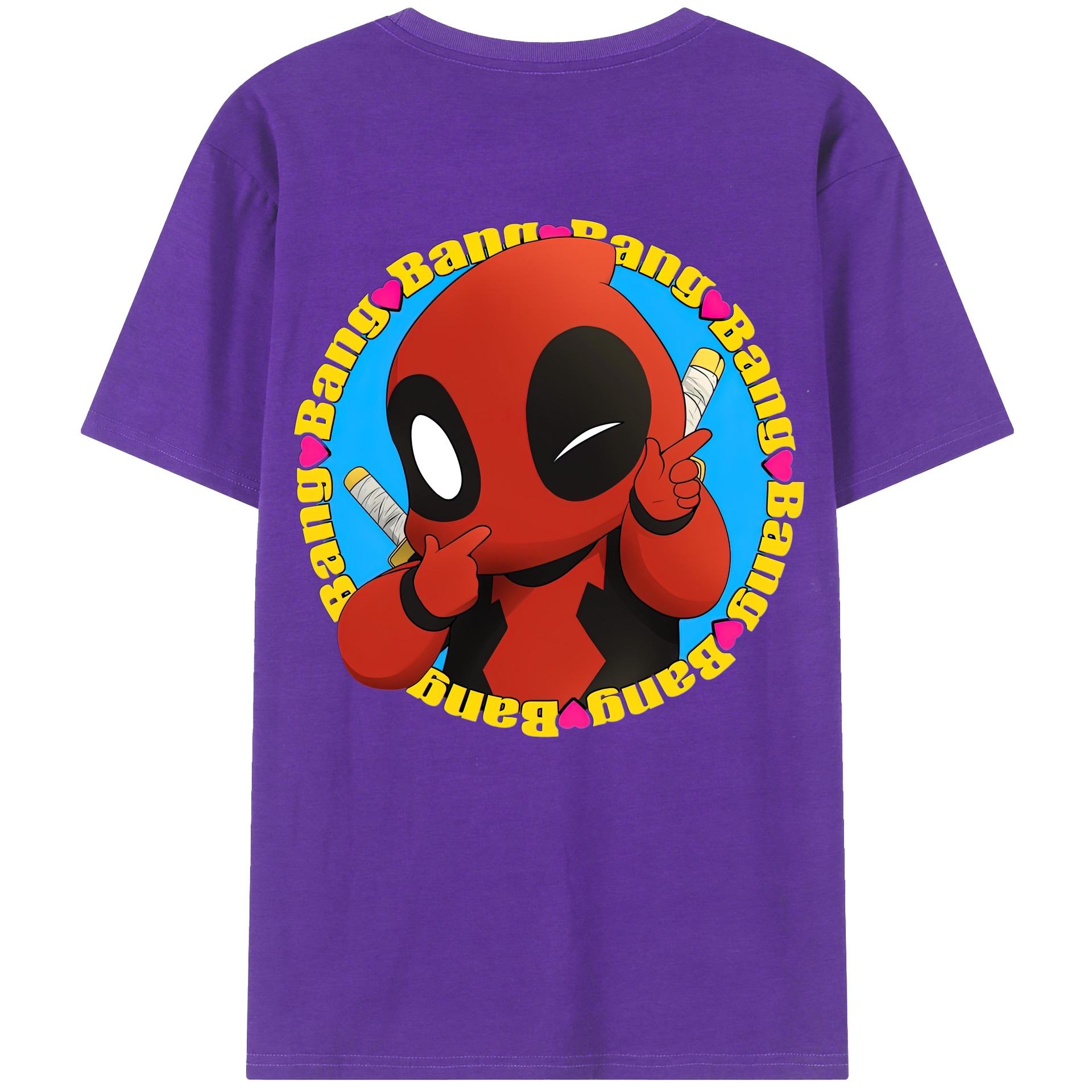 （画像用） Deadpool デッドプール 綿100％半袖Tシャツ（背面プリント）