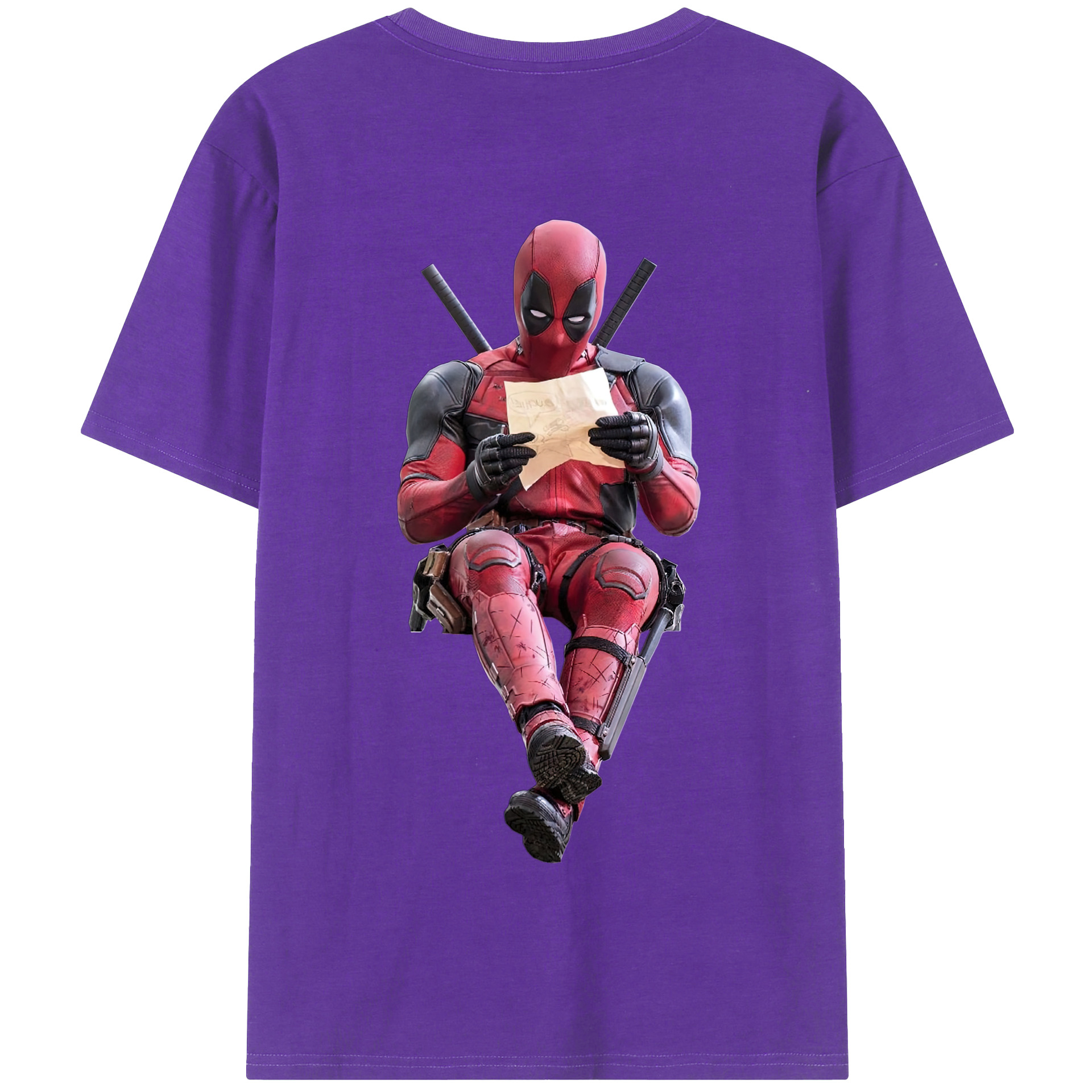 （画像用） Deadpool デッドプール 綿100％半袖Tシャツ（背面プリント）