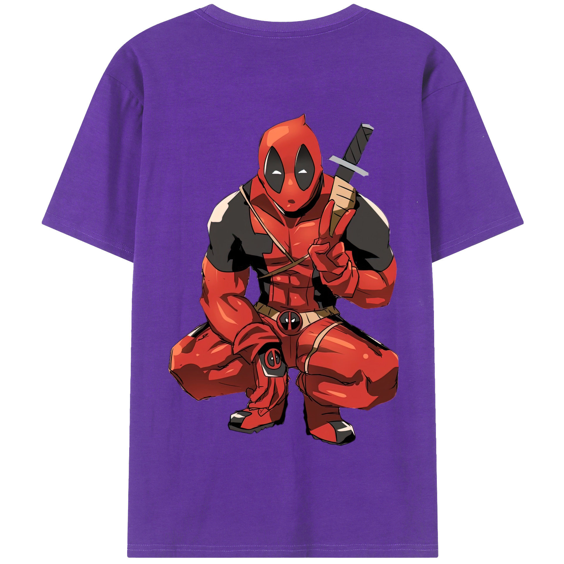 （画像用） Deadpool デッドプール 綿100％半袖Tシャツ（背面プリント）