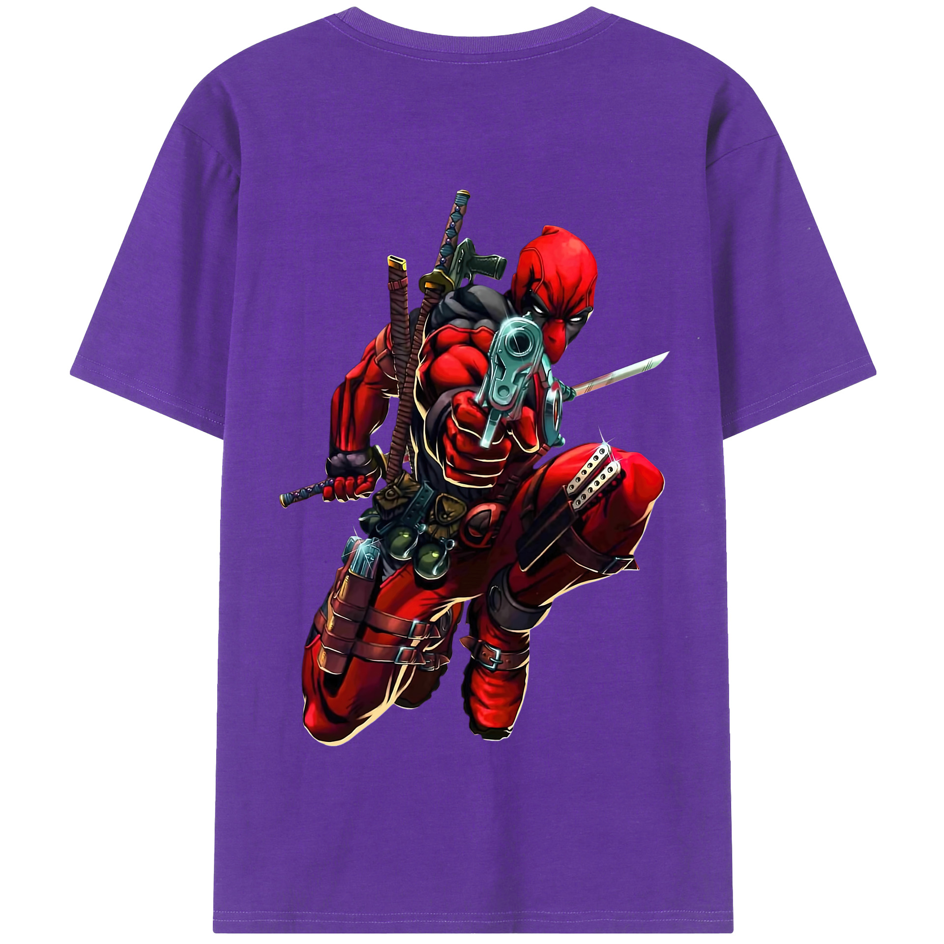 （画像用） Deadpool デッドプール 綿100％半袖Tシャツ（背面プリント）