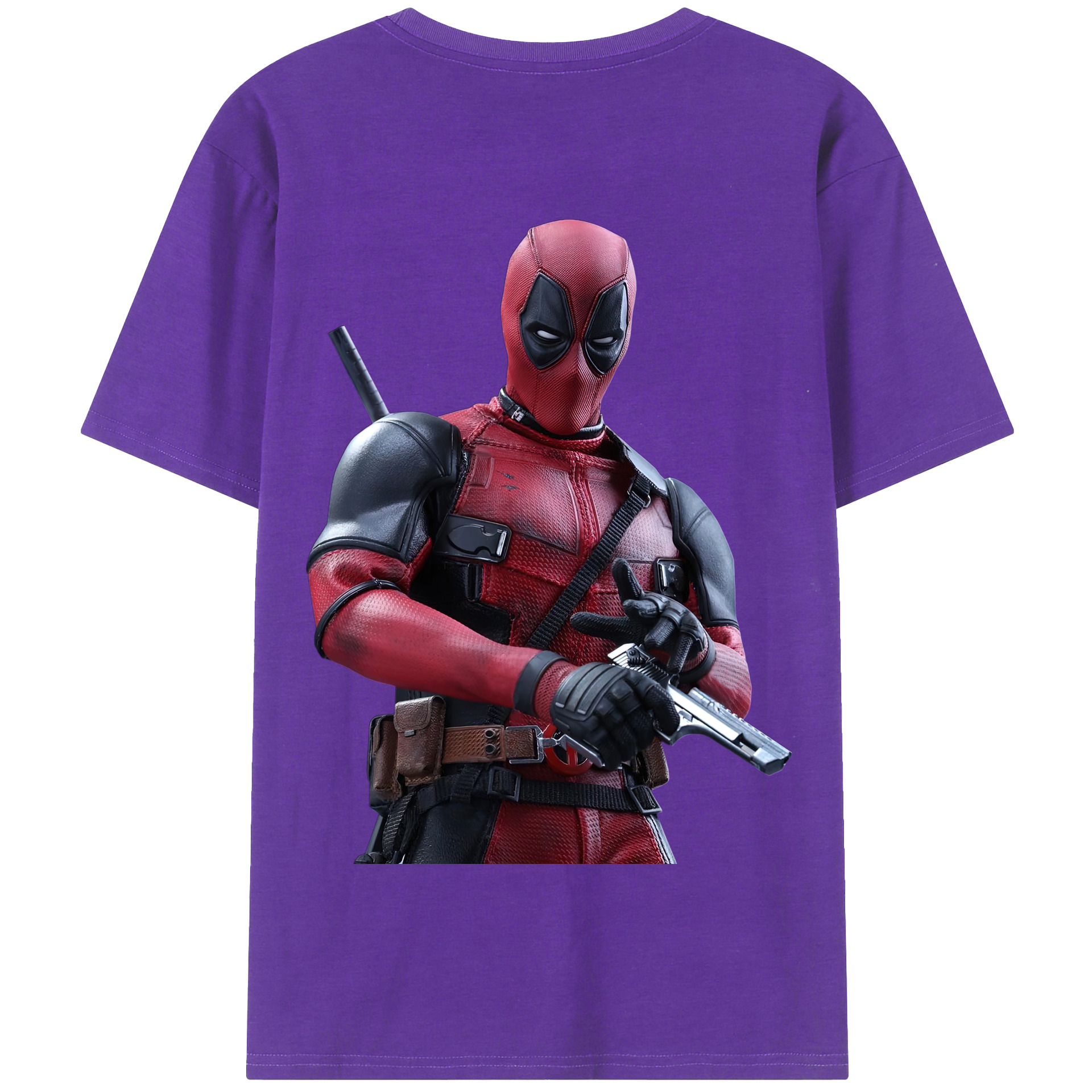 （画像用） Deadpool デッドプール 綿100％半袖Tシャツ（背面プリント）