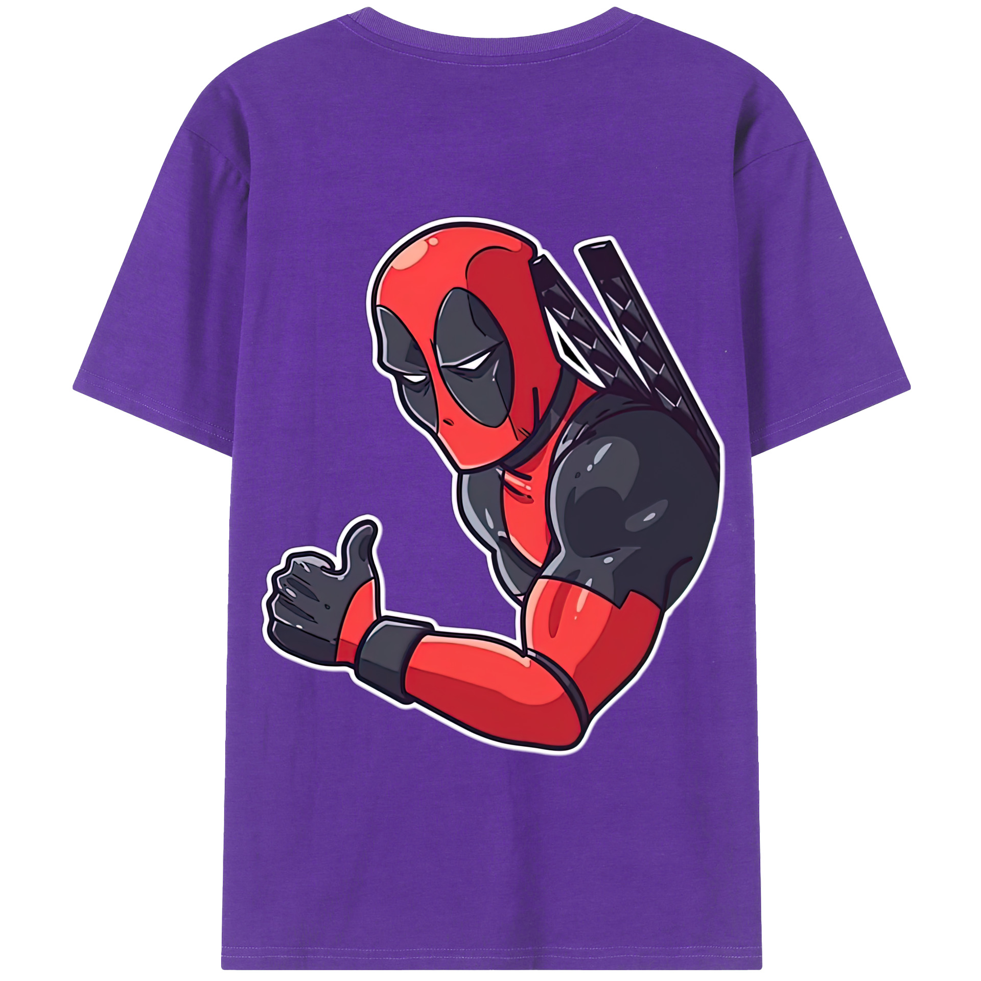 （画像用） Deadpool デッドプール 綿100％半袖Tシャツ（背面プリント）