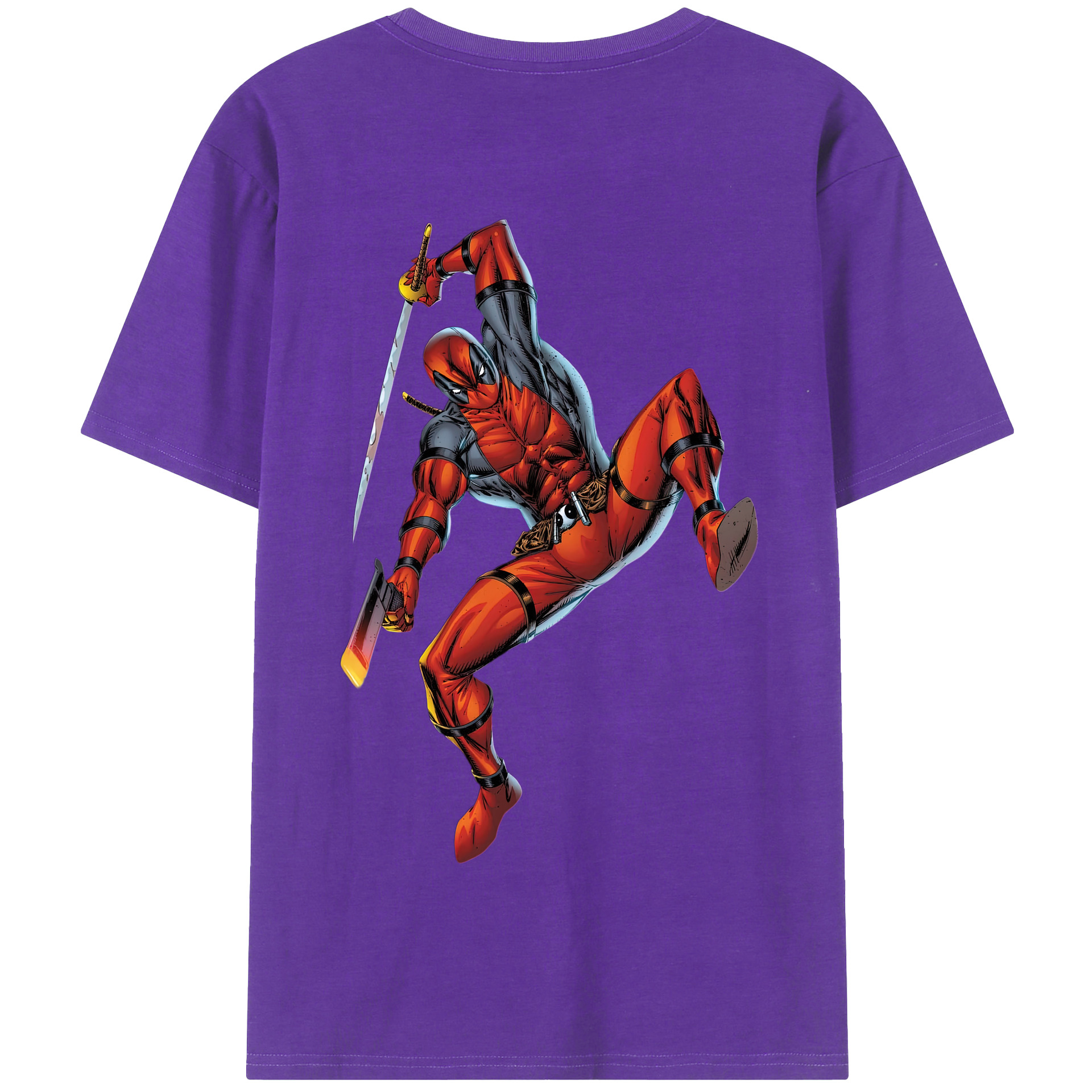 （画像用） Deadpool デッドプール 綿100％半袖Tシャツ（背面プリント）