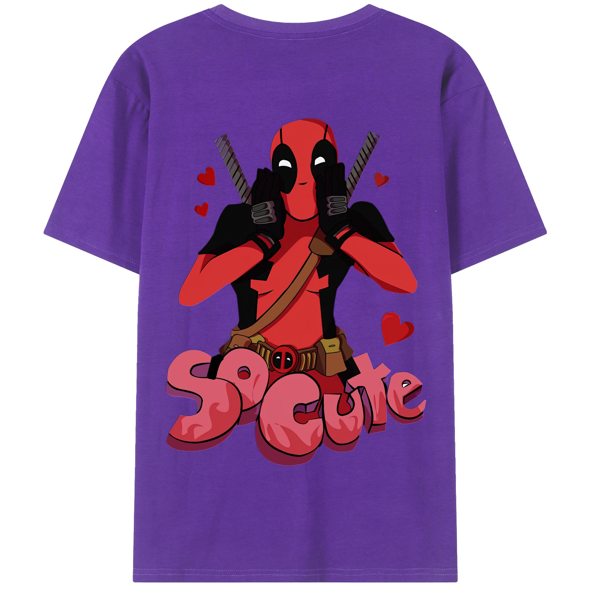 （画像用） Deadpool デッドプール 綿100％半袖Tシャツ（背面プリント）