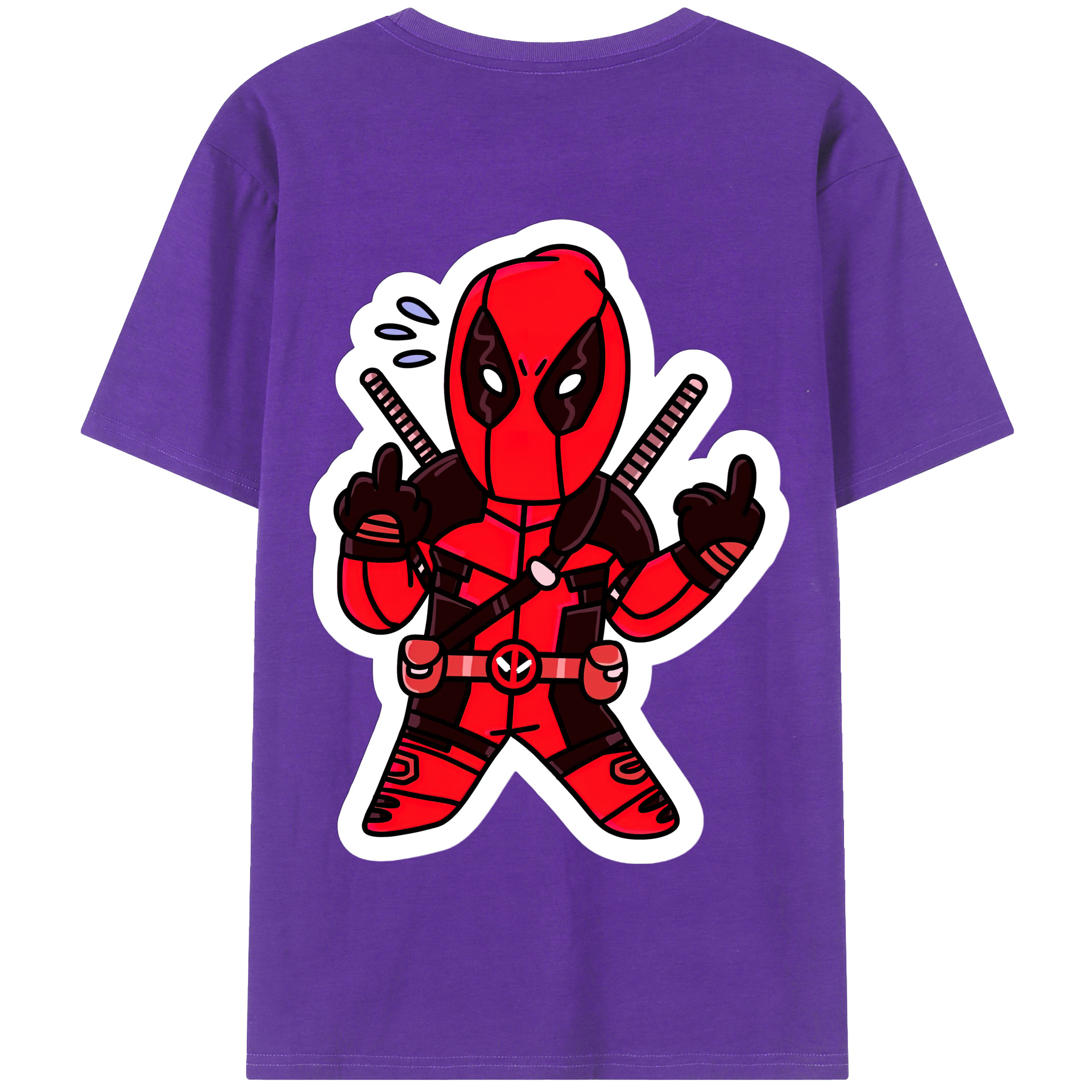 （画像用） Deadpool デッドプール 綿100％半袖Tシャツ（背面プリント）