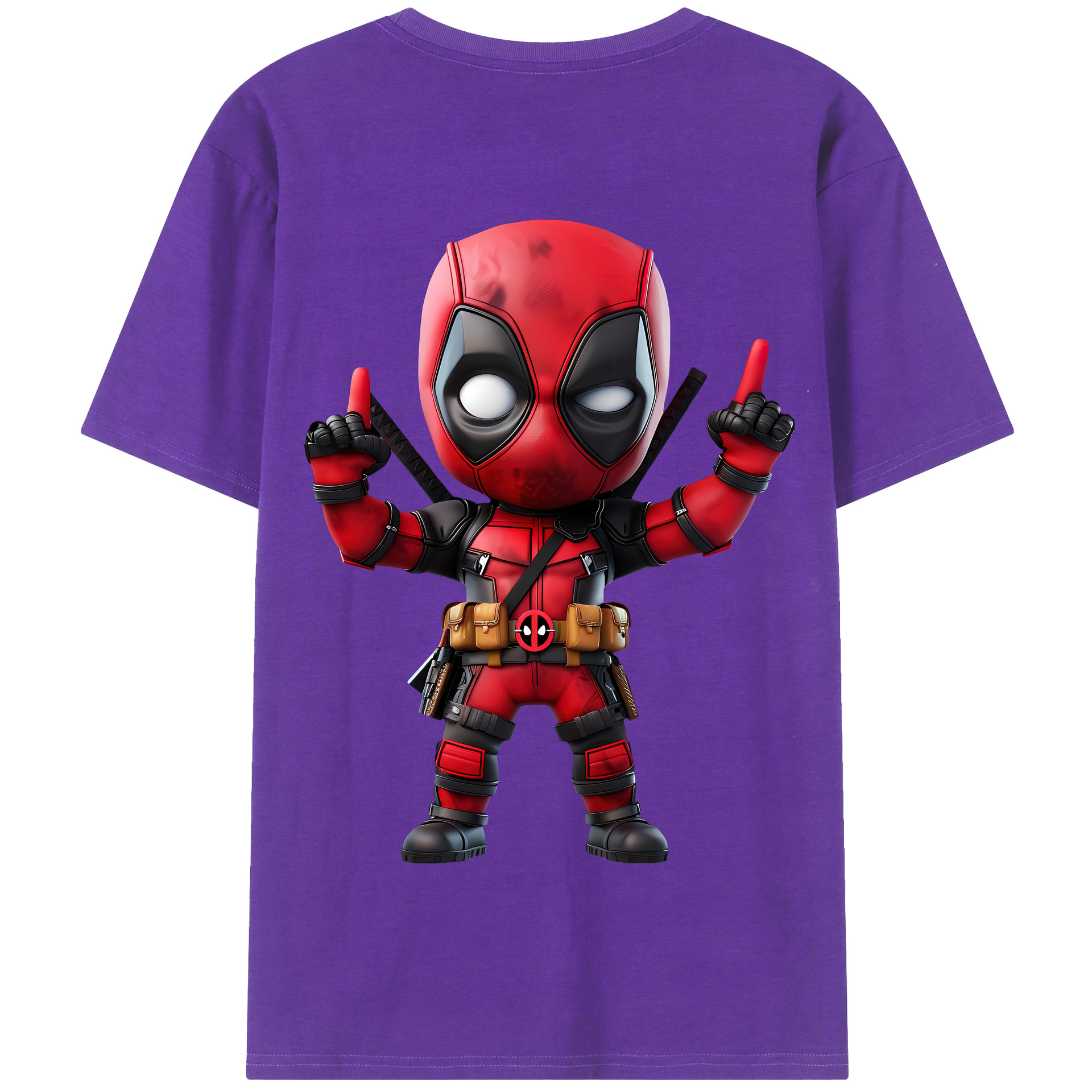 （画像用） Deadpool デッドプール 綿100％半袖Tシャツ（背面プリント）