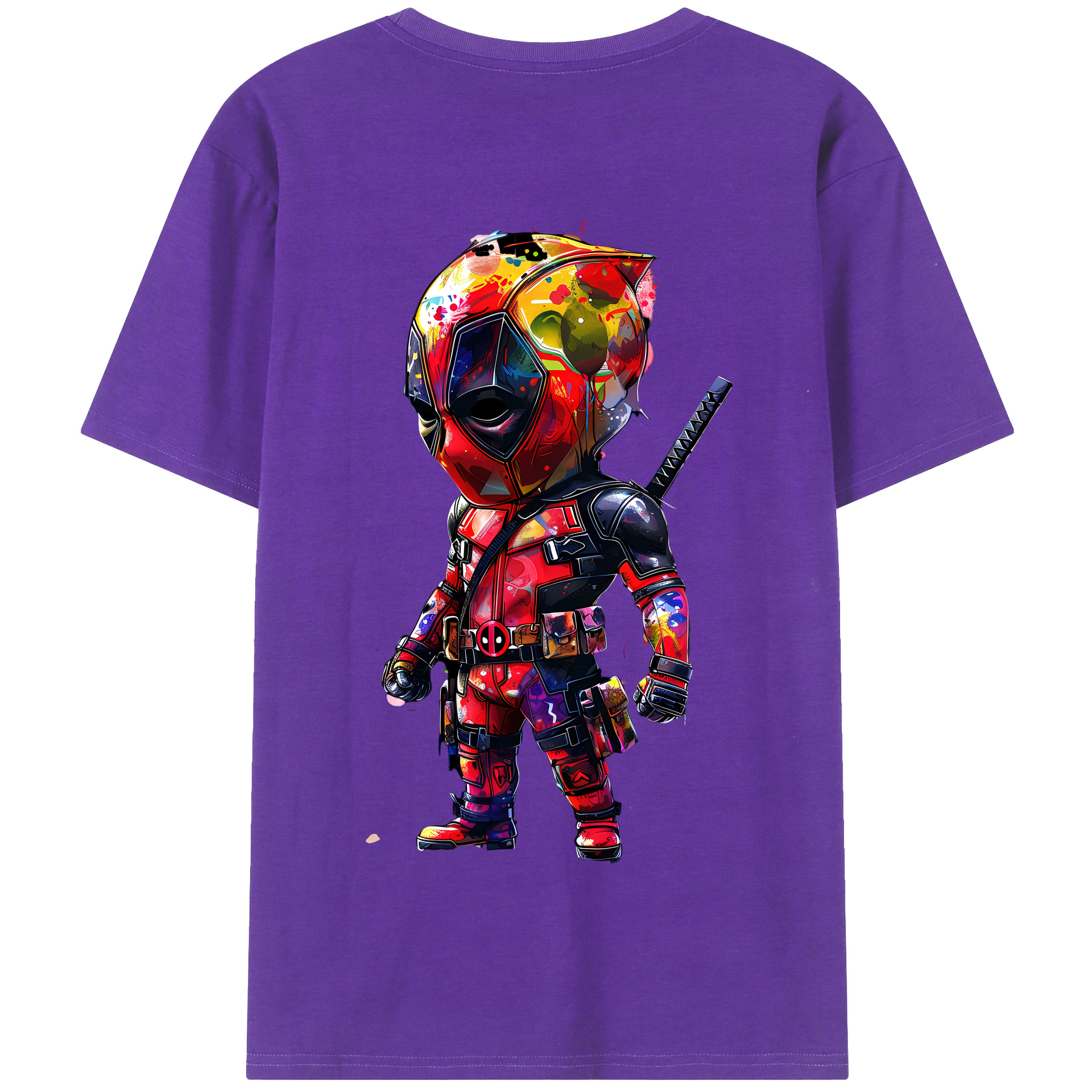 （画像用） Deadpool デッドプール 綿100％半袖Tシャツ（背面プリント）