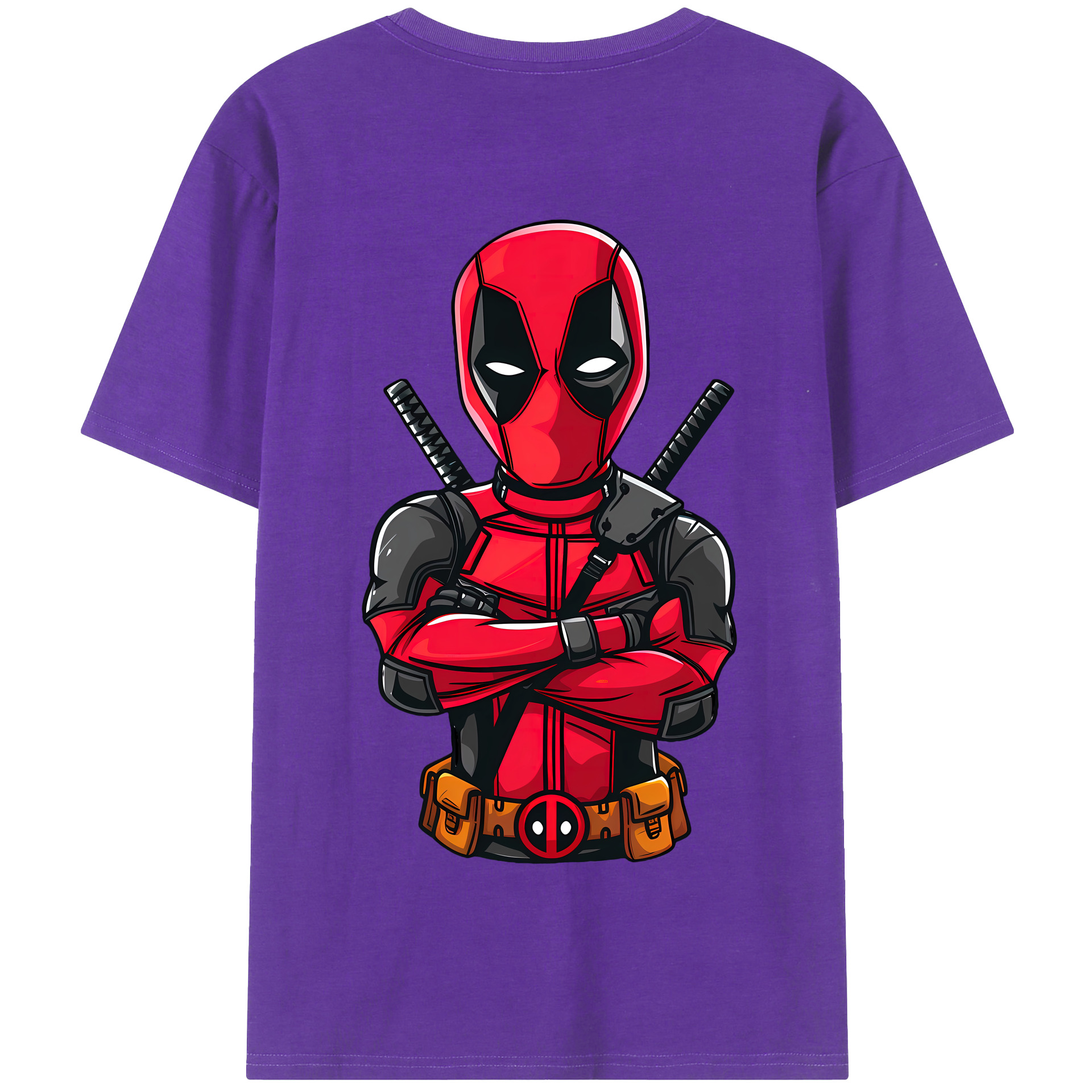 （画像用） Deadpool デッドプール 綿100％半袖Tシャツ（背面プリント）