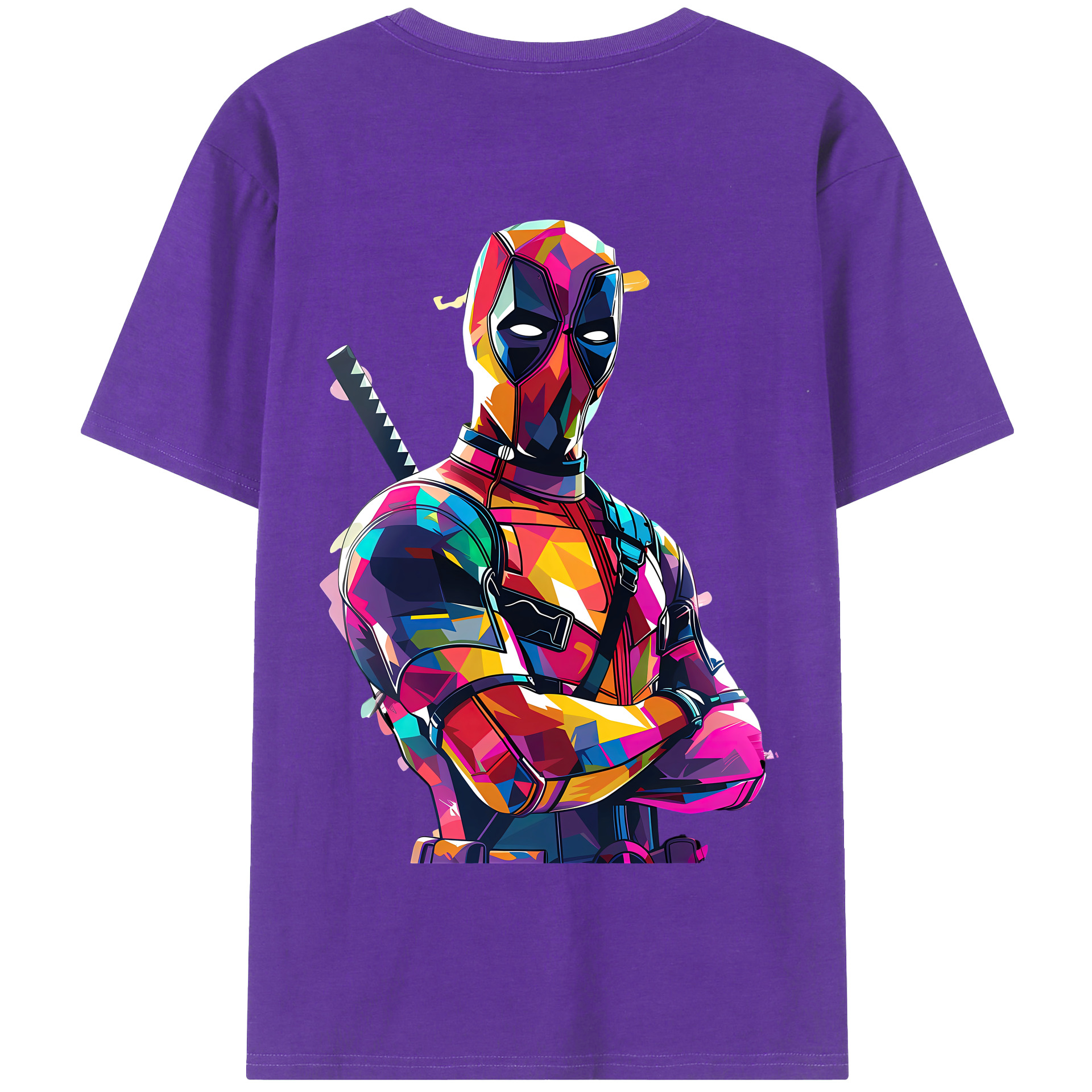 （画像用） Deadpool デッドプール 綿100％半袖Tシャツ（背面プリント）