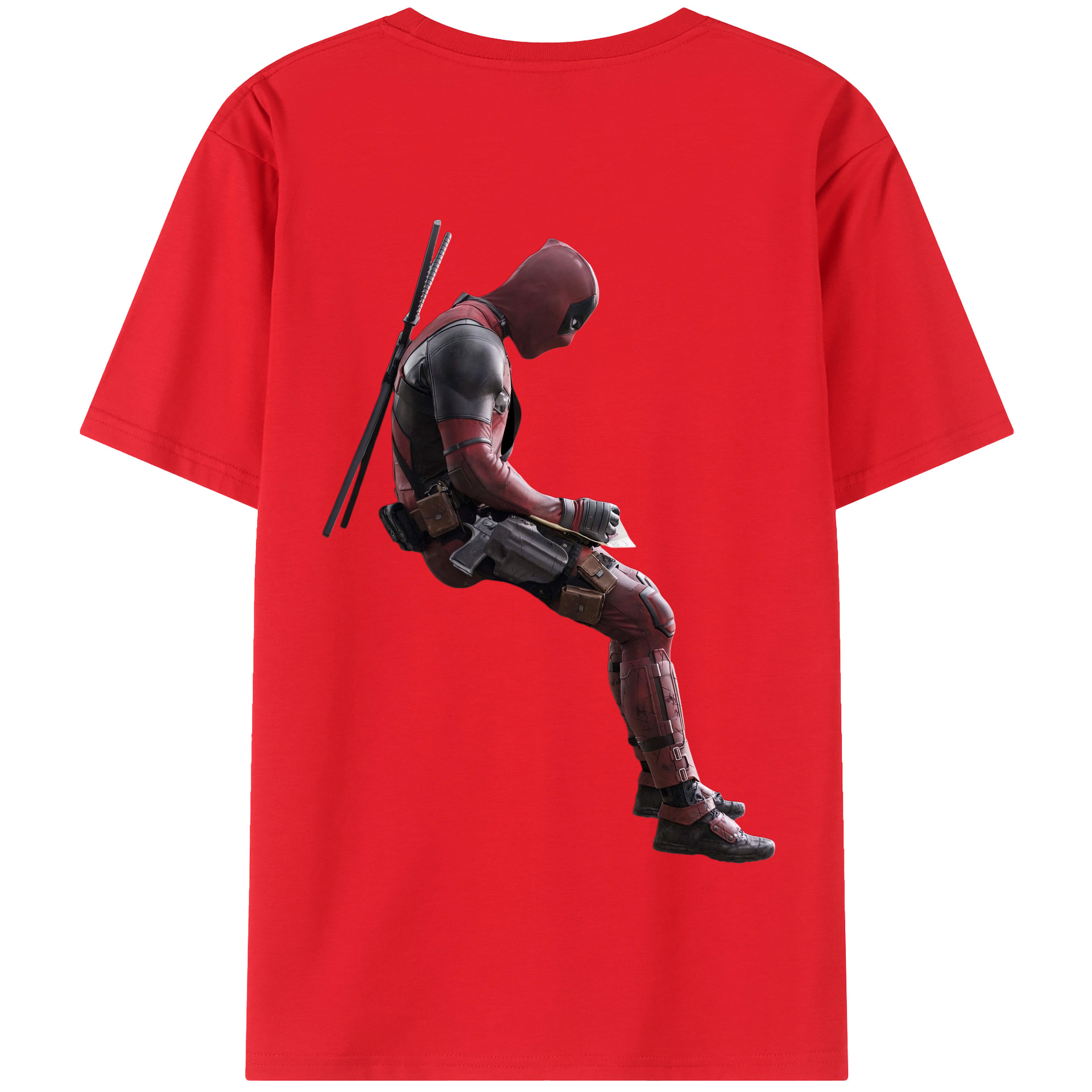 （画像用） Deadpool デッドプール 綿100％半袖Tシャツ（背面プリント）