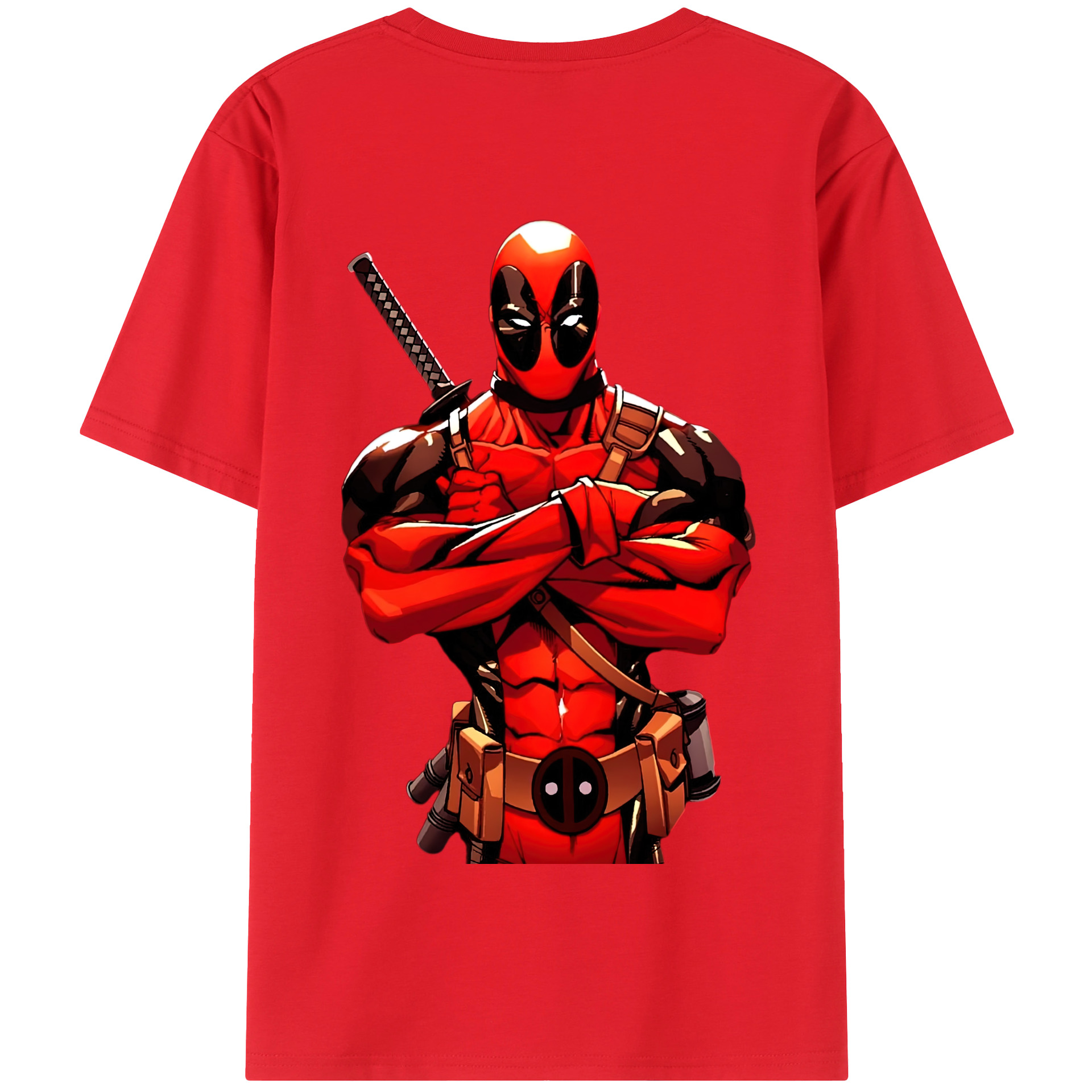 （画像用） Deadpool デッドプール 綿100％半袖Tシャツ（背面プリント）